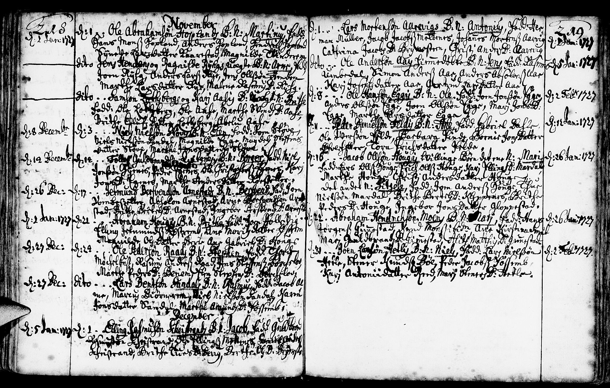 Gloppen sokneprestembete, AV/SAB-A-80101/H/Haa/Haaa/L0002: Parish register (official) no. A 2, 1712-1735, p. 218-219