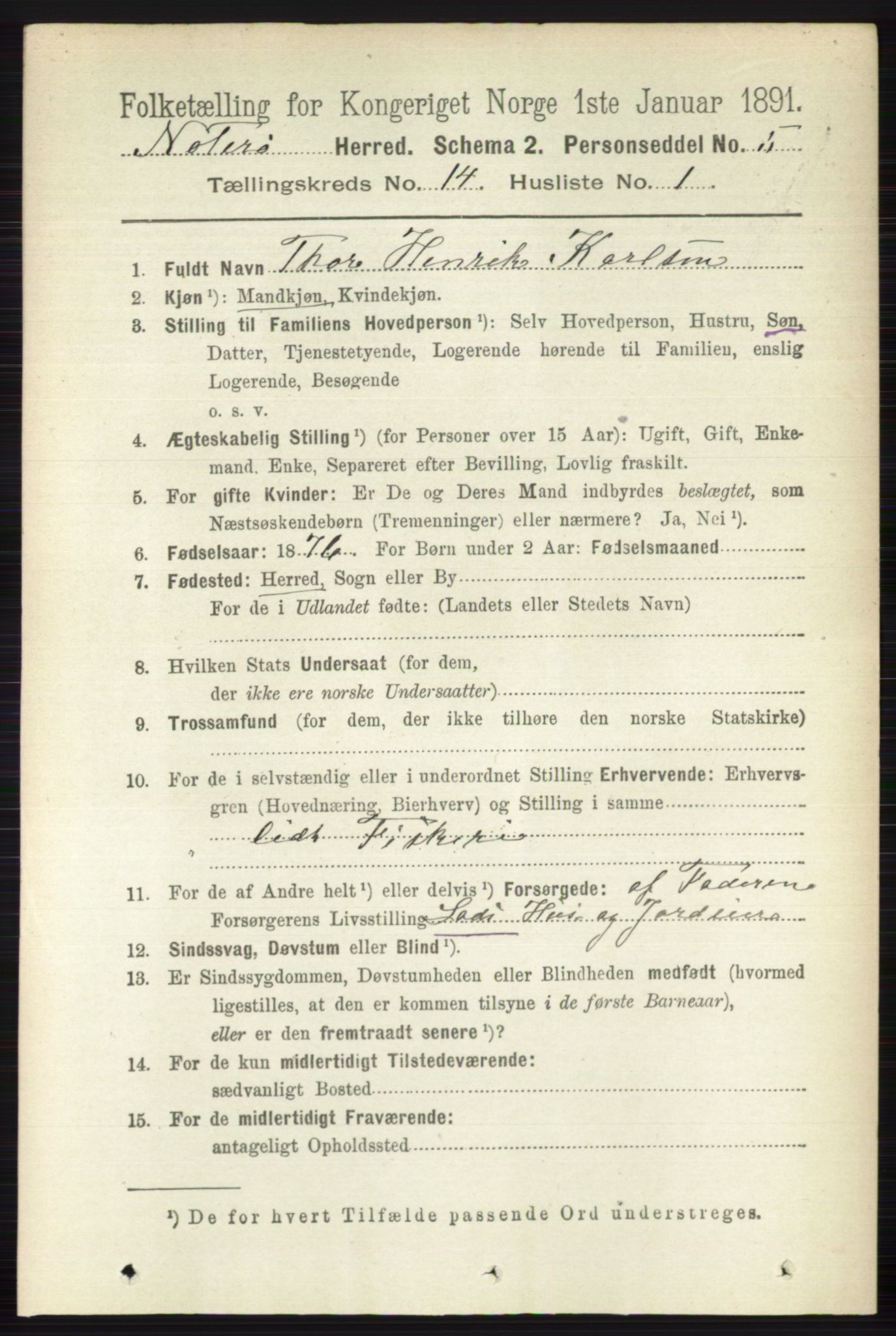 RA, 1891 census for 0722 Nøtterøy, 1891, p. 7533