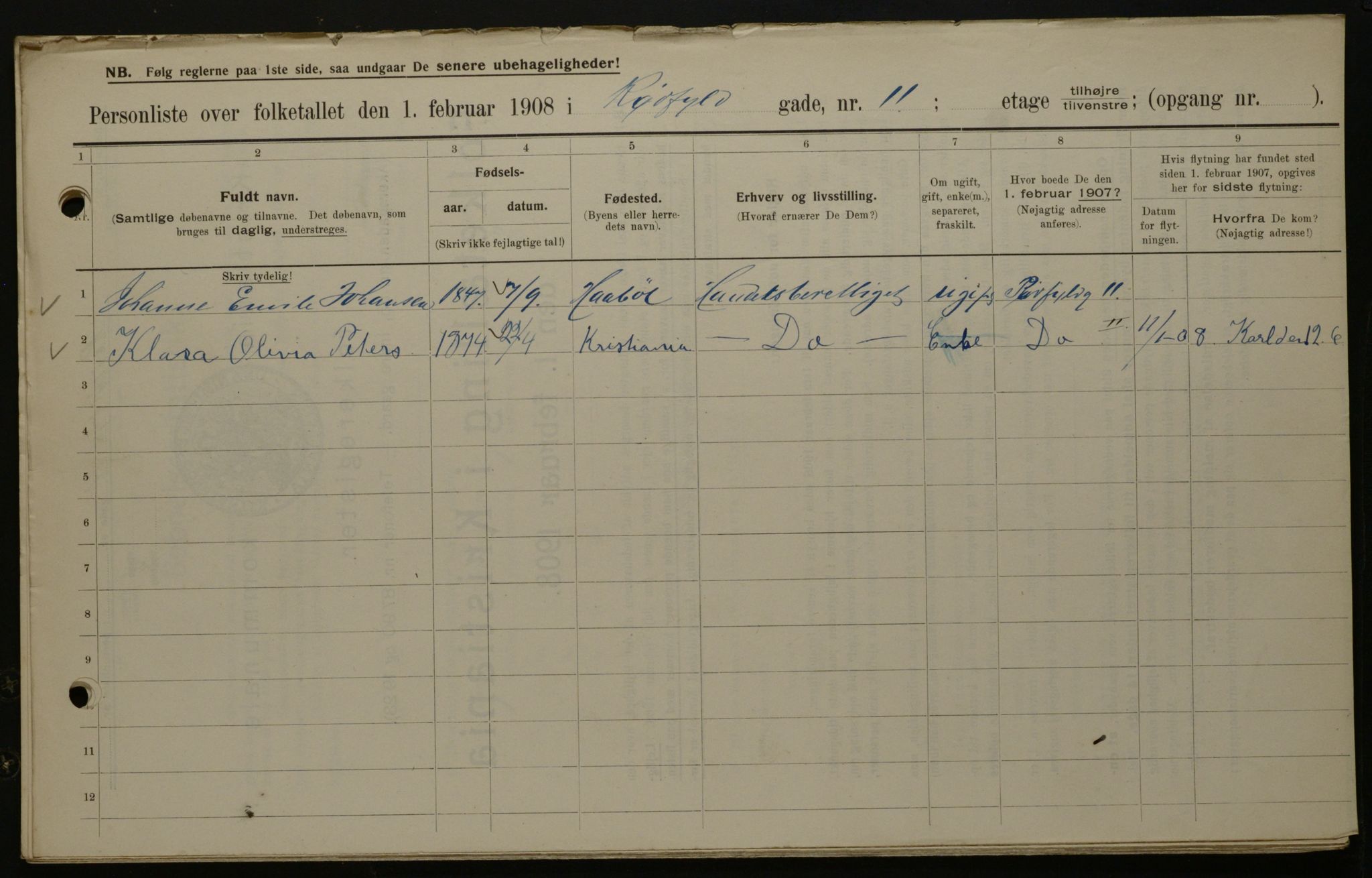 OBA, Municipal Census 1908 for Kristiania, 1908, p. 77349