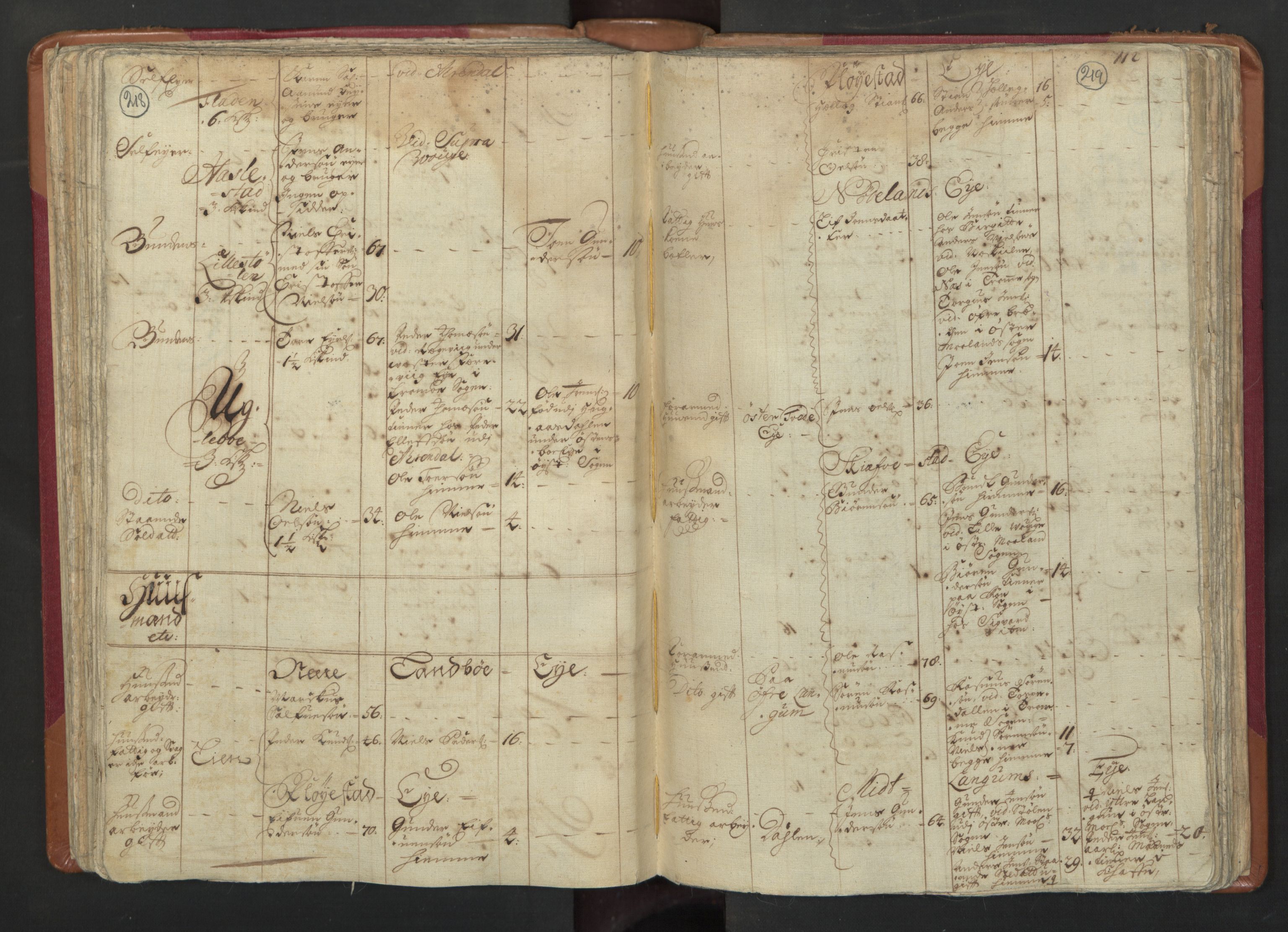 RA, Census (manntall) 1701, no. 3: Nedenes fogderi, 1701, p. 218-219