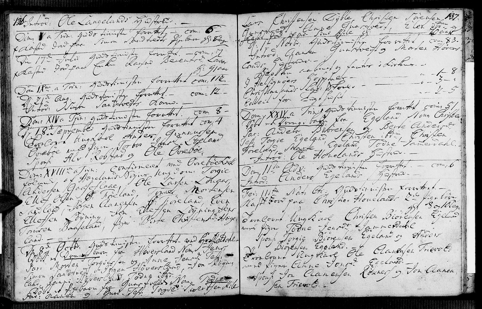 Vennesla sokneprestkontor, AV/SAK-1111-0045/Fa/Faa/L0001: Parish register (official) no. A 1, 1753-1785, p. 136-137