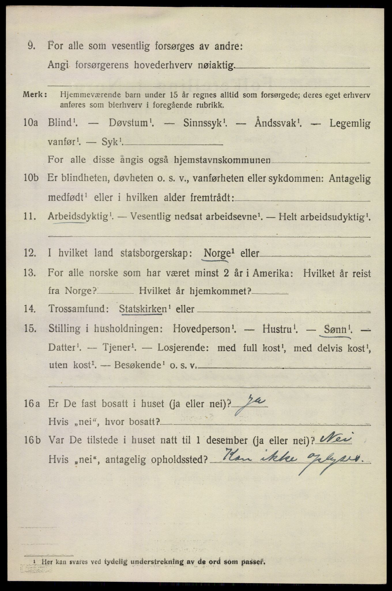 SAKO, 1920 census for Solum, 1920, p. 4647