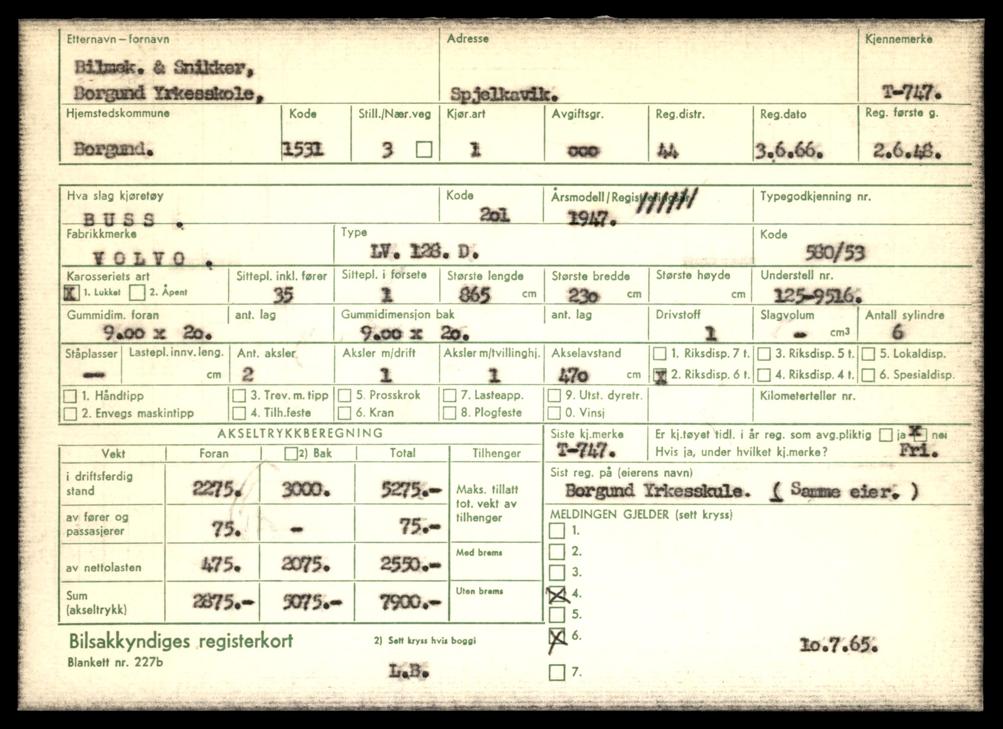 Møre og Romsdal vegkontor - Ålesund trafikkstasjon, AV/SAT-A-4099/F/Fe/L0008: Registreringskort for kjøretøy T 747 - T 894, 1927-1998, p. 23