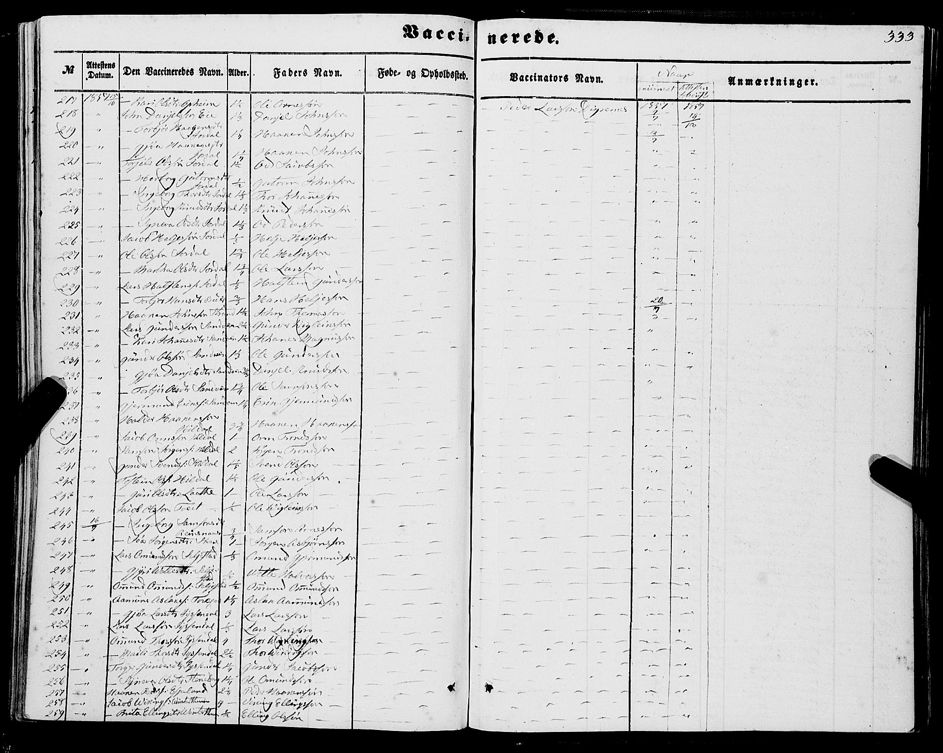 Ullensvang sokneprestembete, SAB/A-78701/H/Haa: Parish register (official) no. A 11, 1854-1866, p. 333