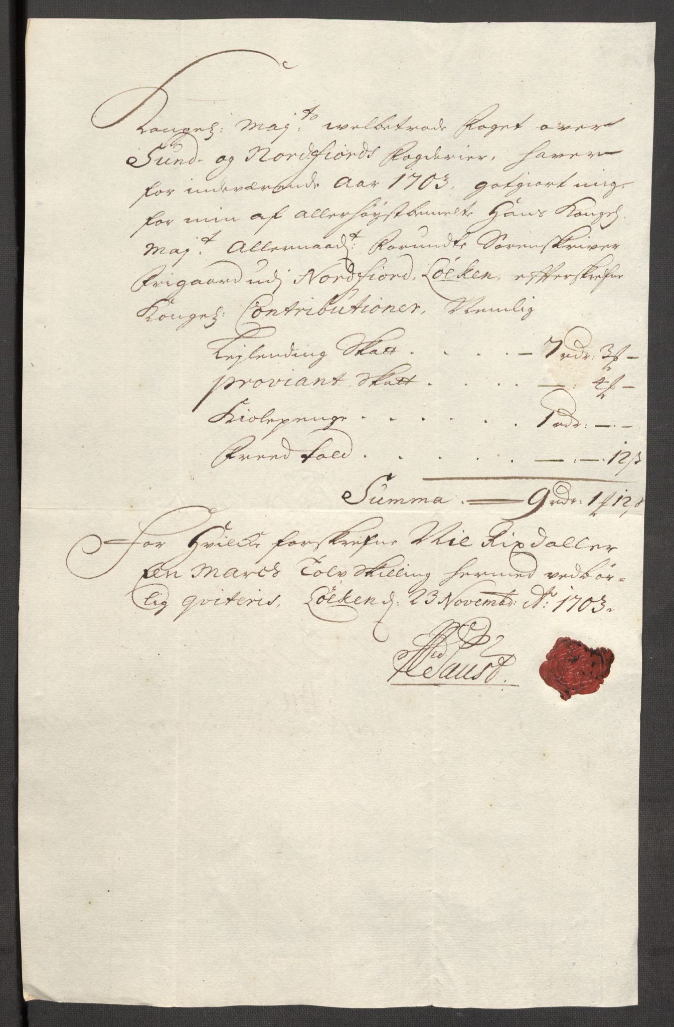 Rentekammeret inntil 1814, Reviderte regnskaper, Fogderegnskap, AV/RA-EA-4092/R53/L3427: Fogderegnskap Sunn- og Nordfjord, 1703, p. 272