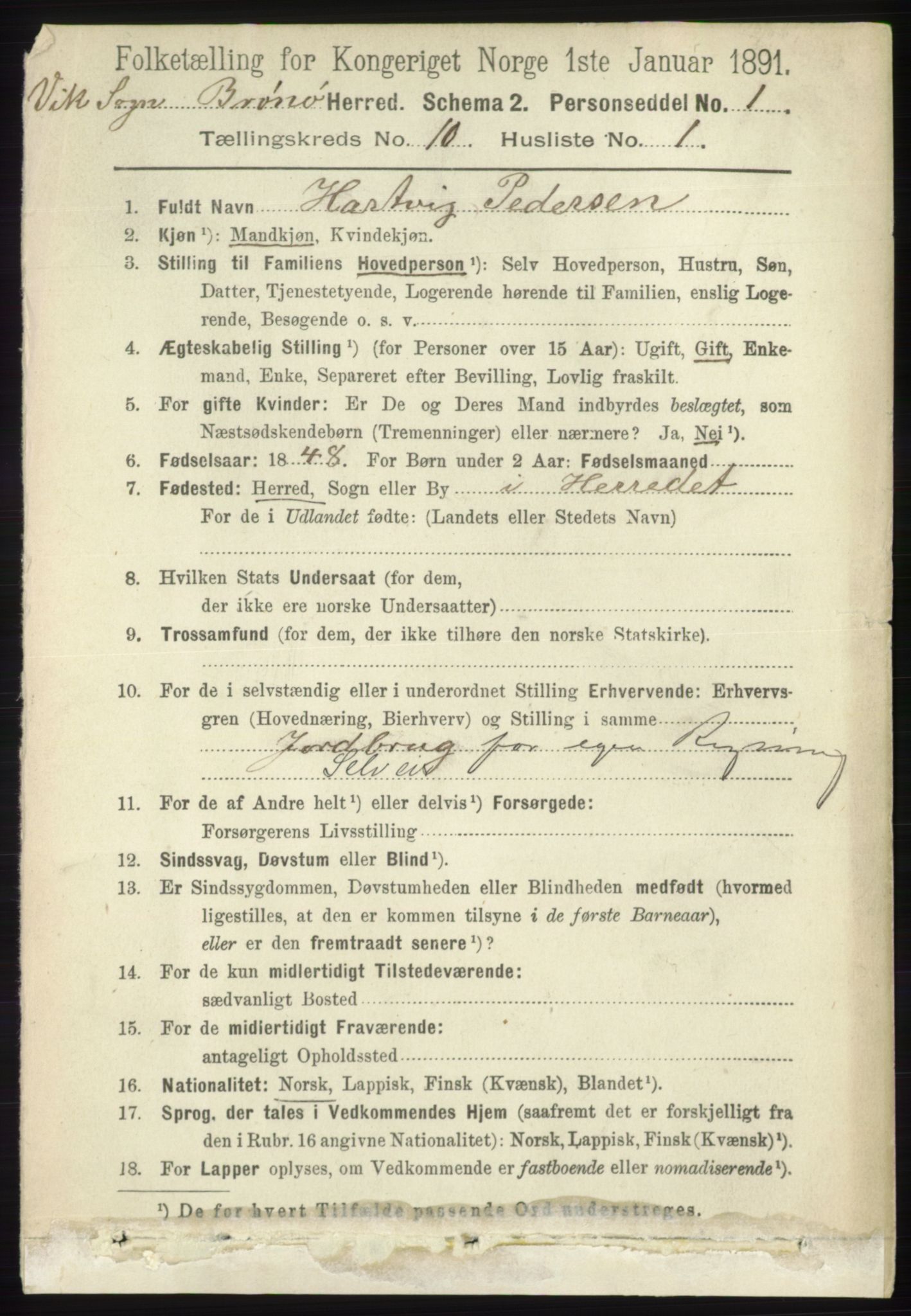 RA, 1891 census for 1814 Brønnøy, 1891, p. 5723