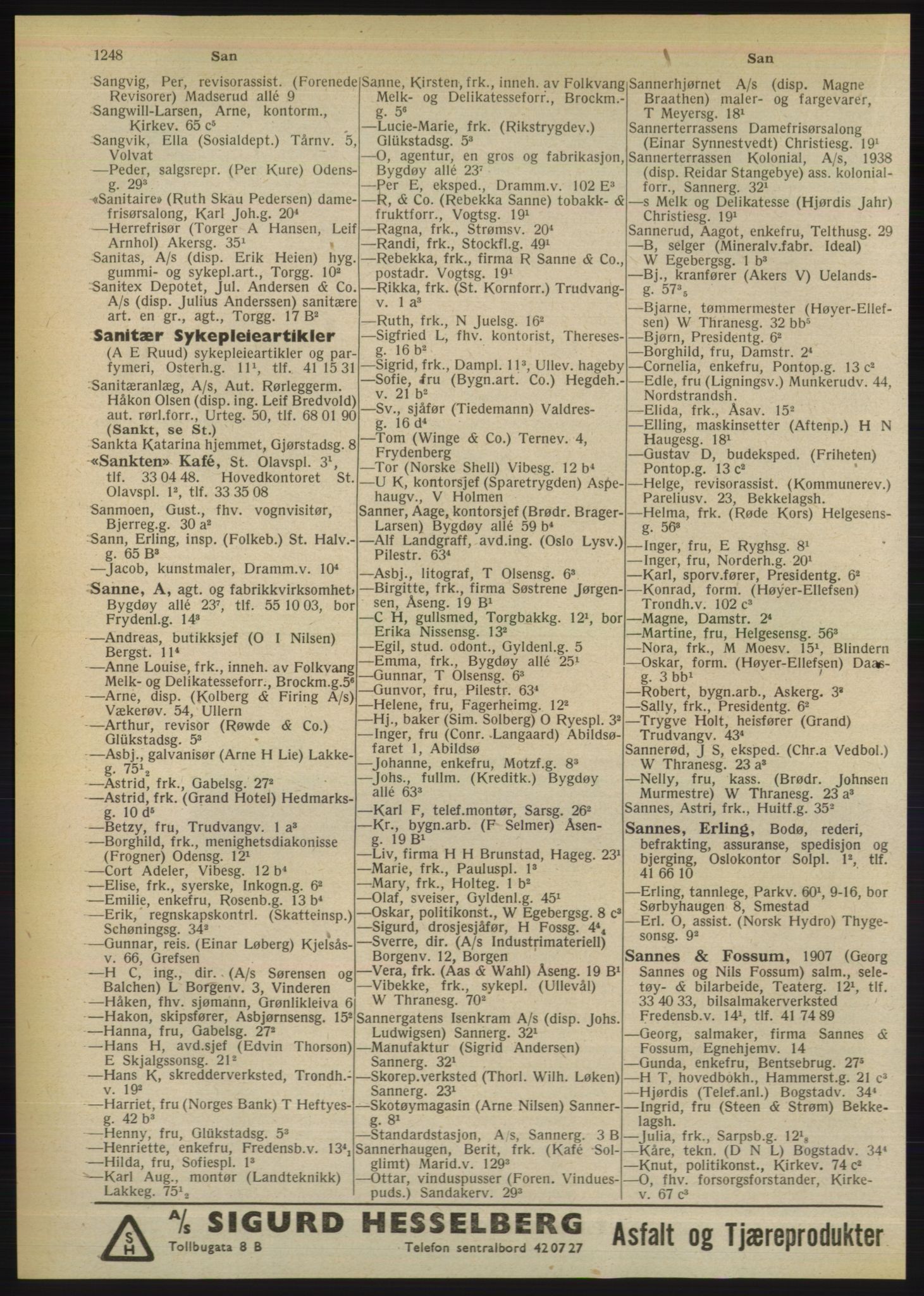 Kristiania/Oslo adressebok, PUBL/-, 1949, p. 1248