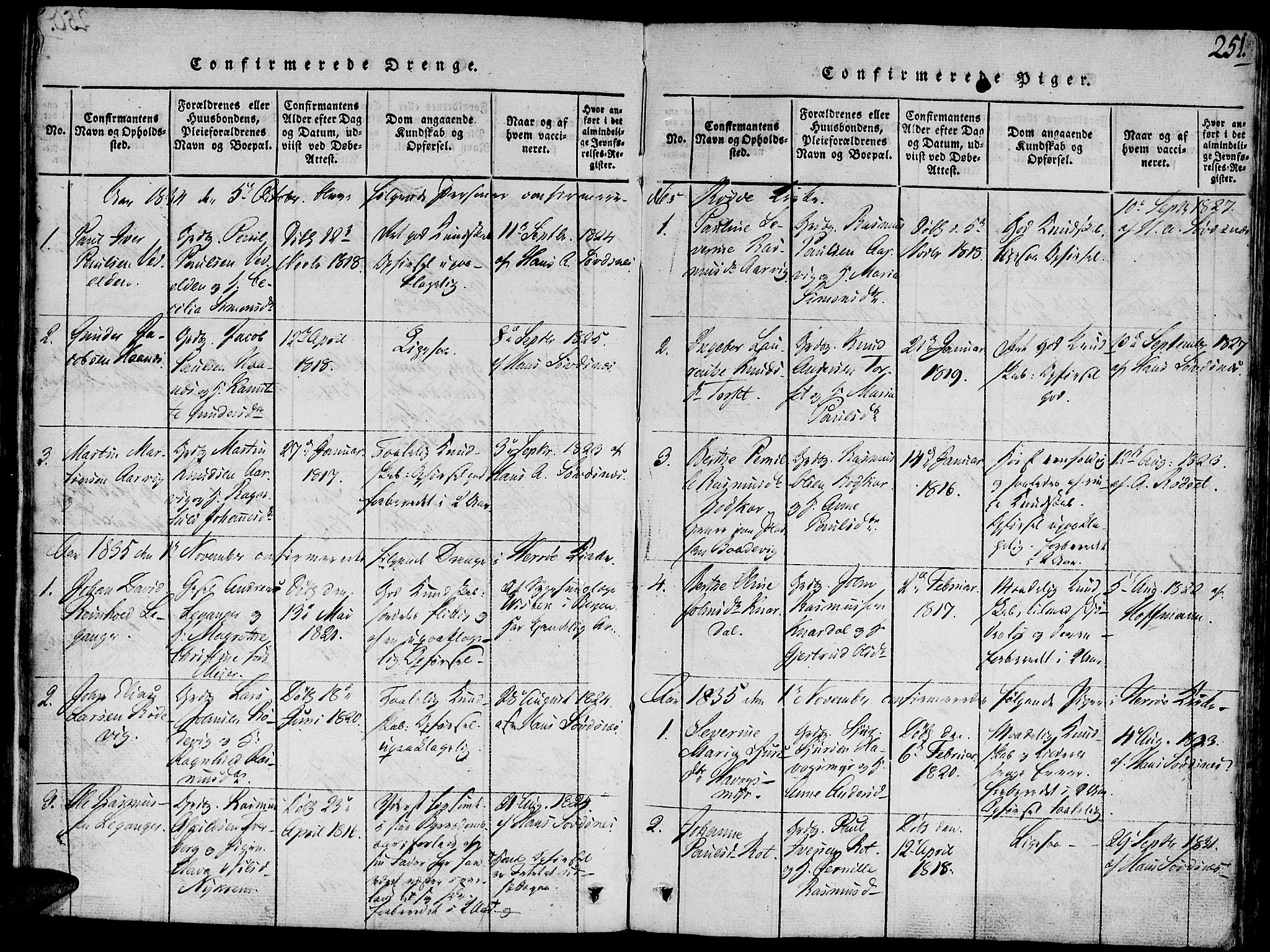 Ministerialprotokoller, klokkerbøker og fødselsregistre - Møre og Romsdal, AV/SAT-A-1454/504/L0054: Parish register (official) no. 504A01, 1816-1861, p. 251