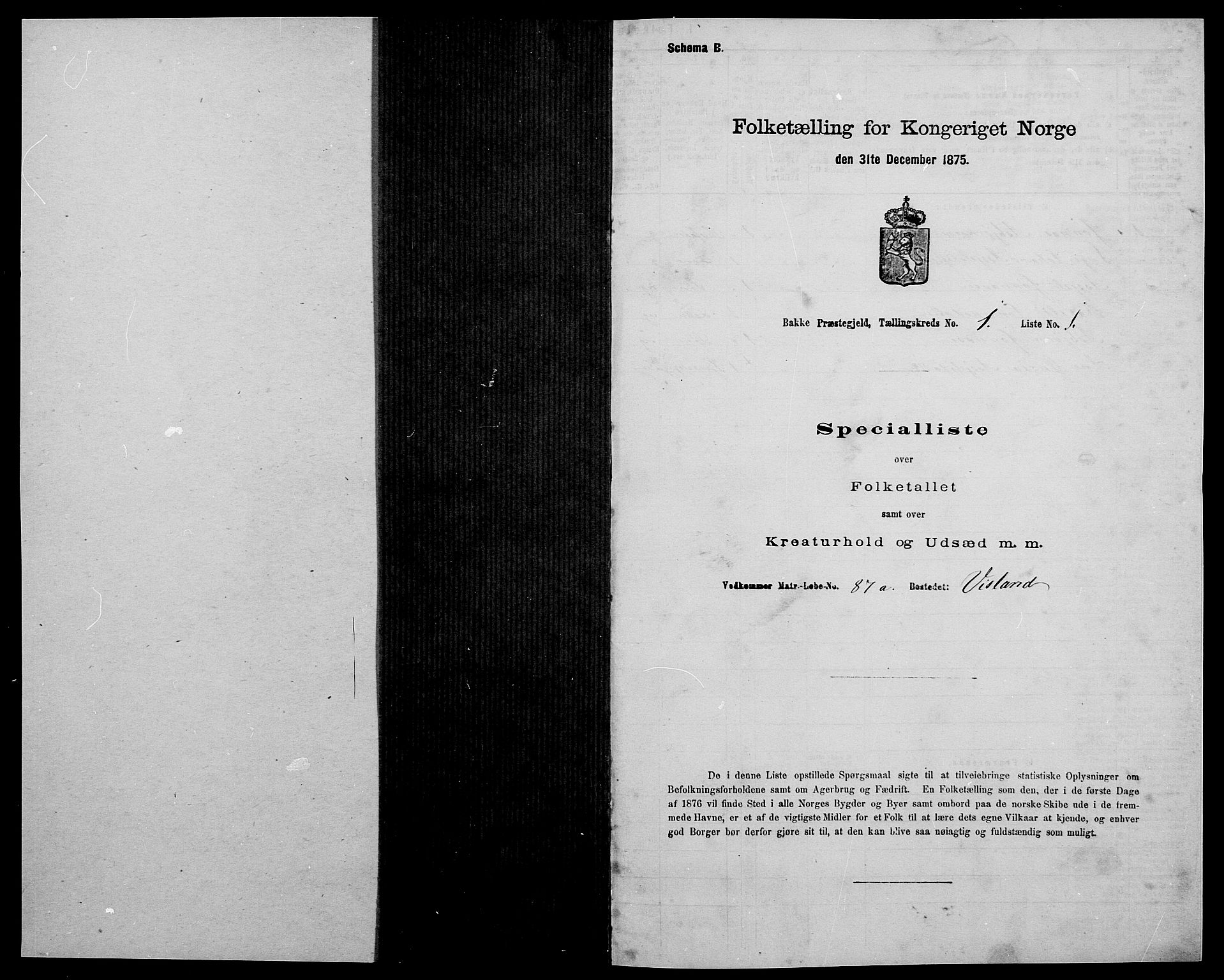 SAK, 1875 census for 1045P Bakke, 1875, p. 56