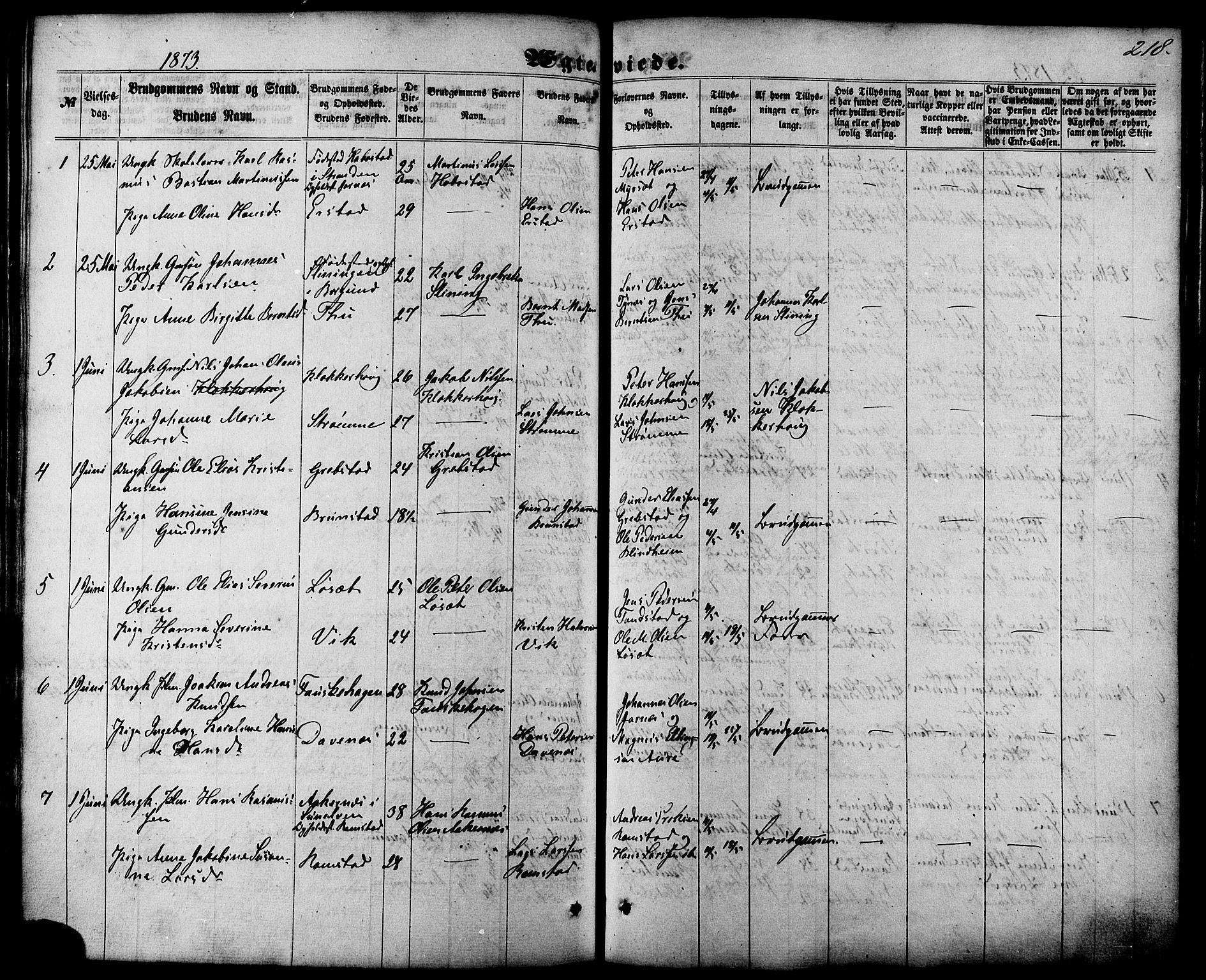 Ministerialprotokoller, klokkerbøker og fødselsregistre - Møre og Romsdal, SAT/A-1454/522/L0314: Parish register (official) no. 522A09, 1863-1877, p. 218