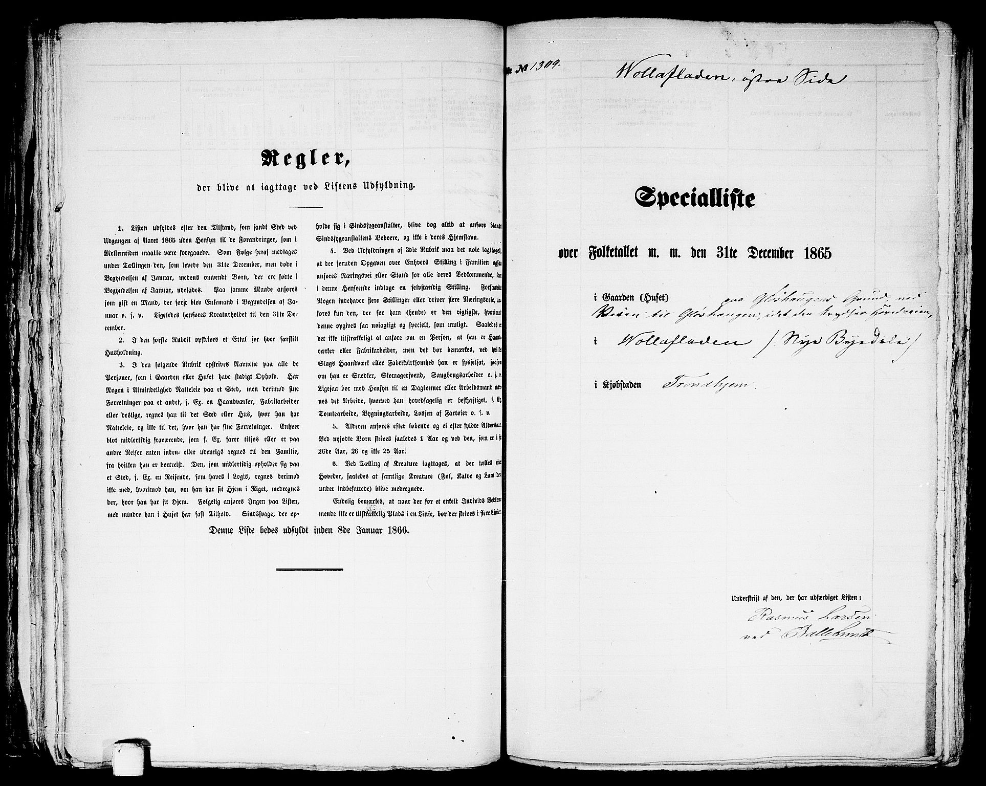 RA, 1865 census for Trondheim, 1865, p. 2717