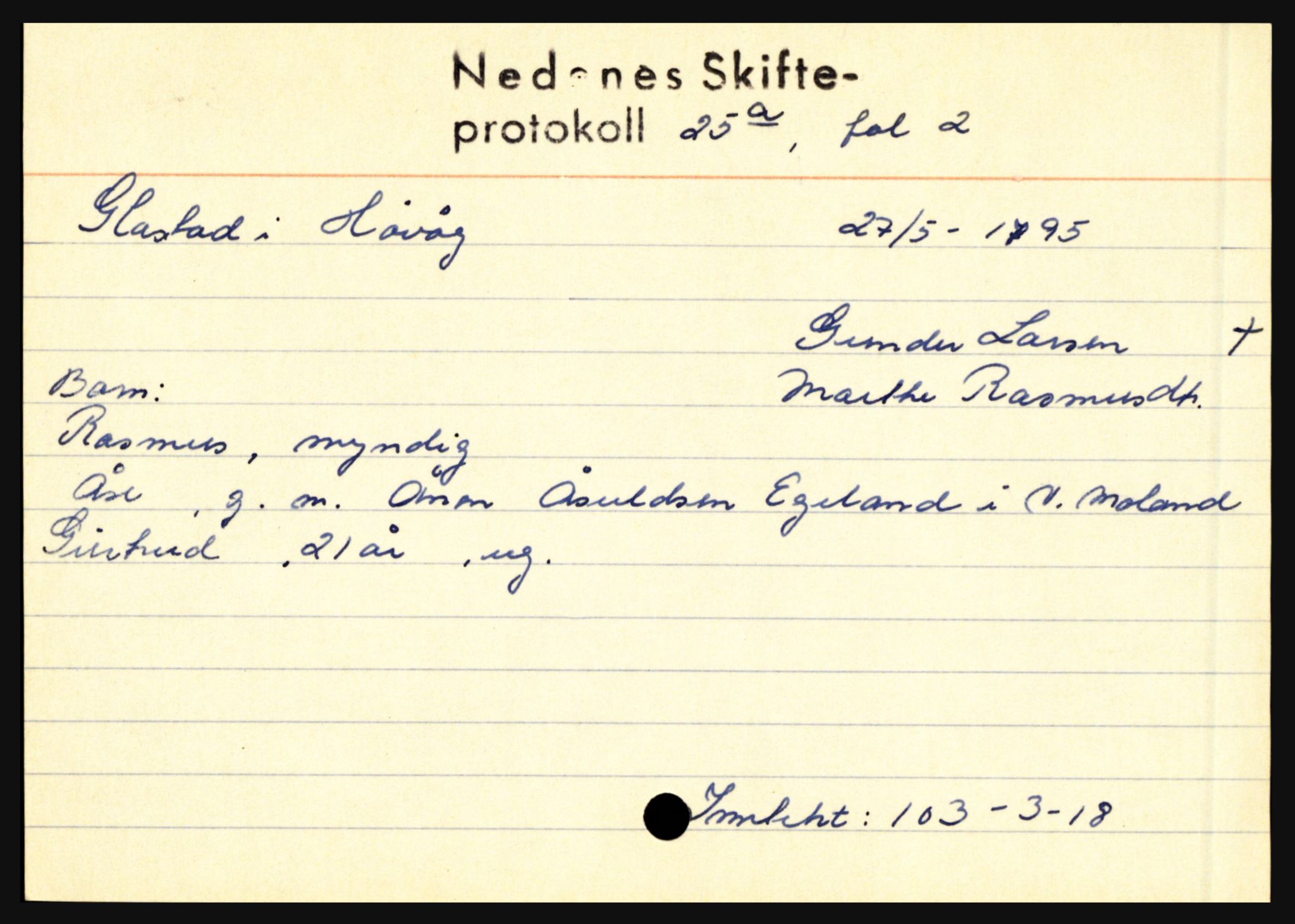 Nedenes sorenskriveri før 1824, AV/SAK-1221-0007/H, p. 9411