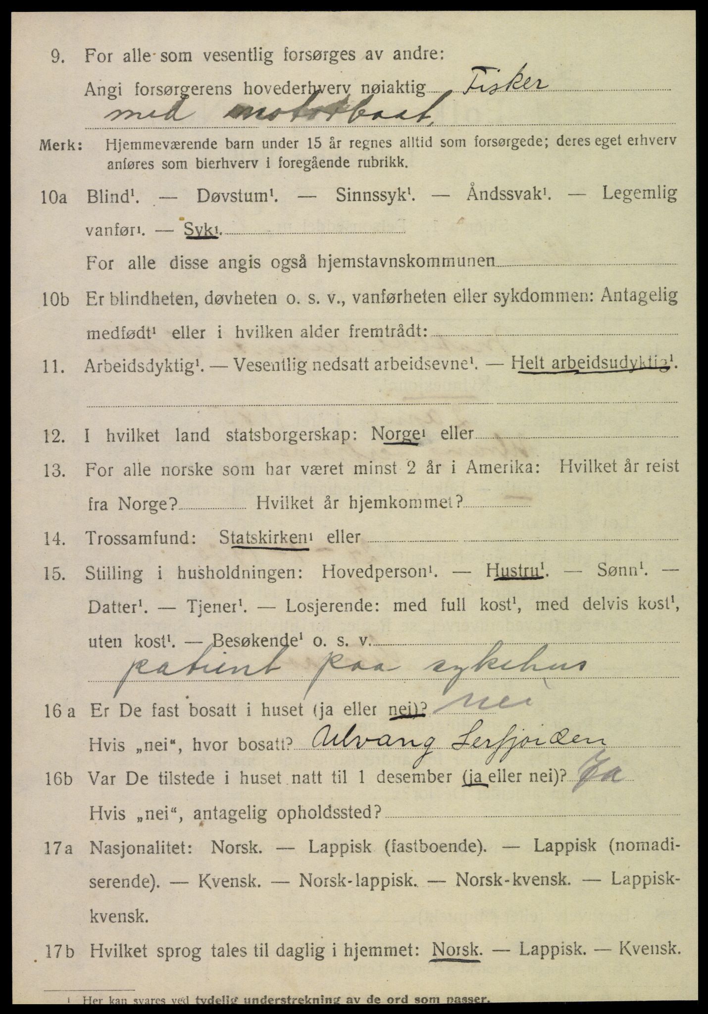 SAT, 1920 census for Alstahaug, 1920, p. 1228