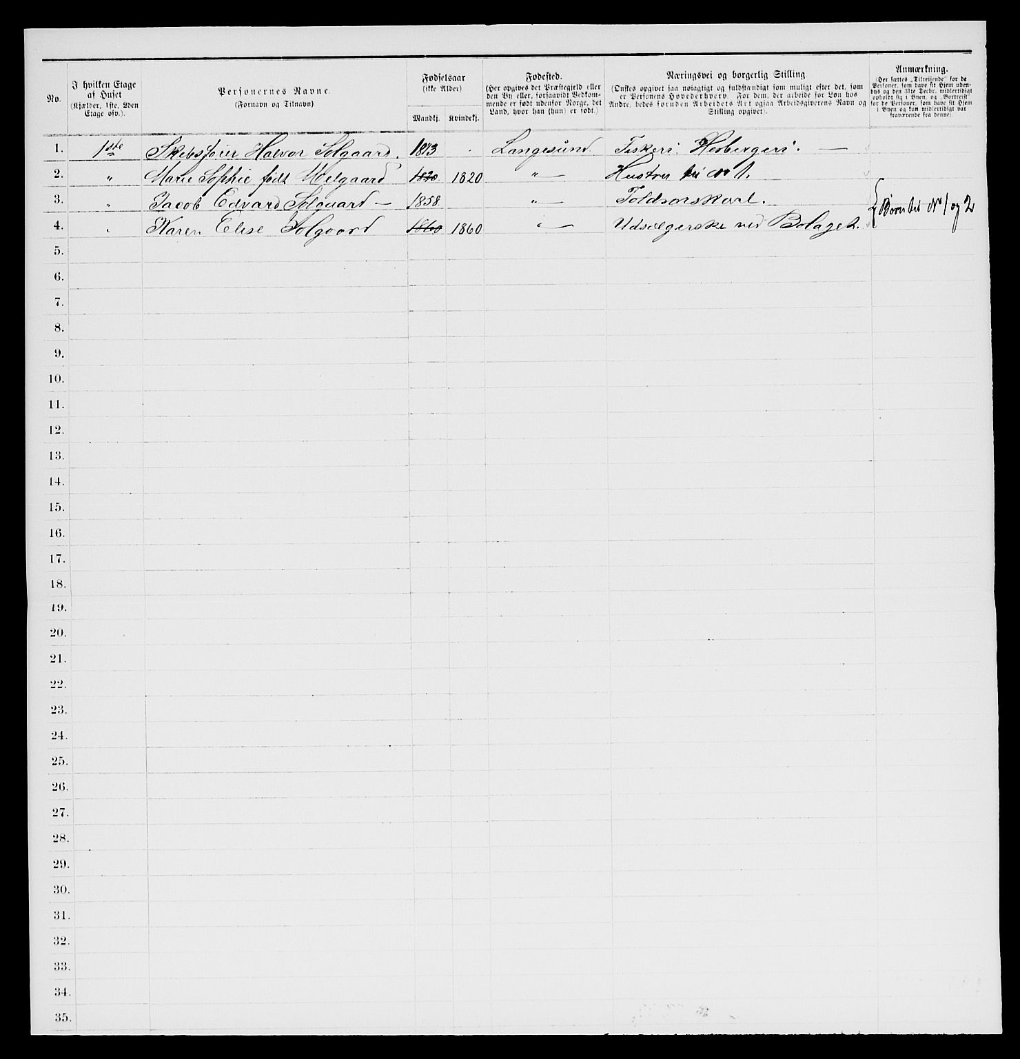 SAKO, 1885 census for 0802 Langesund, 1885, p. 7