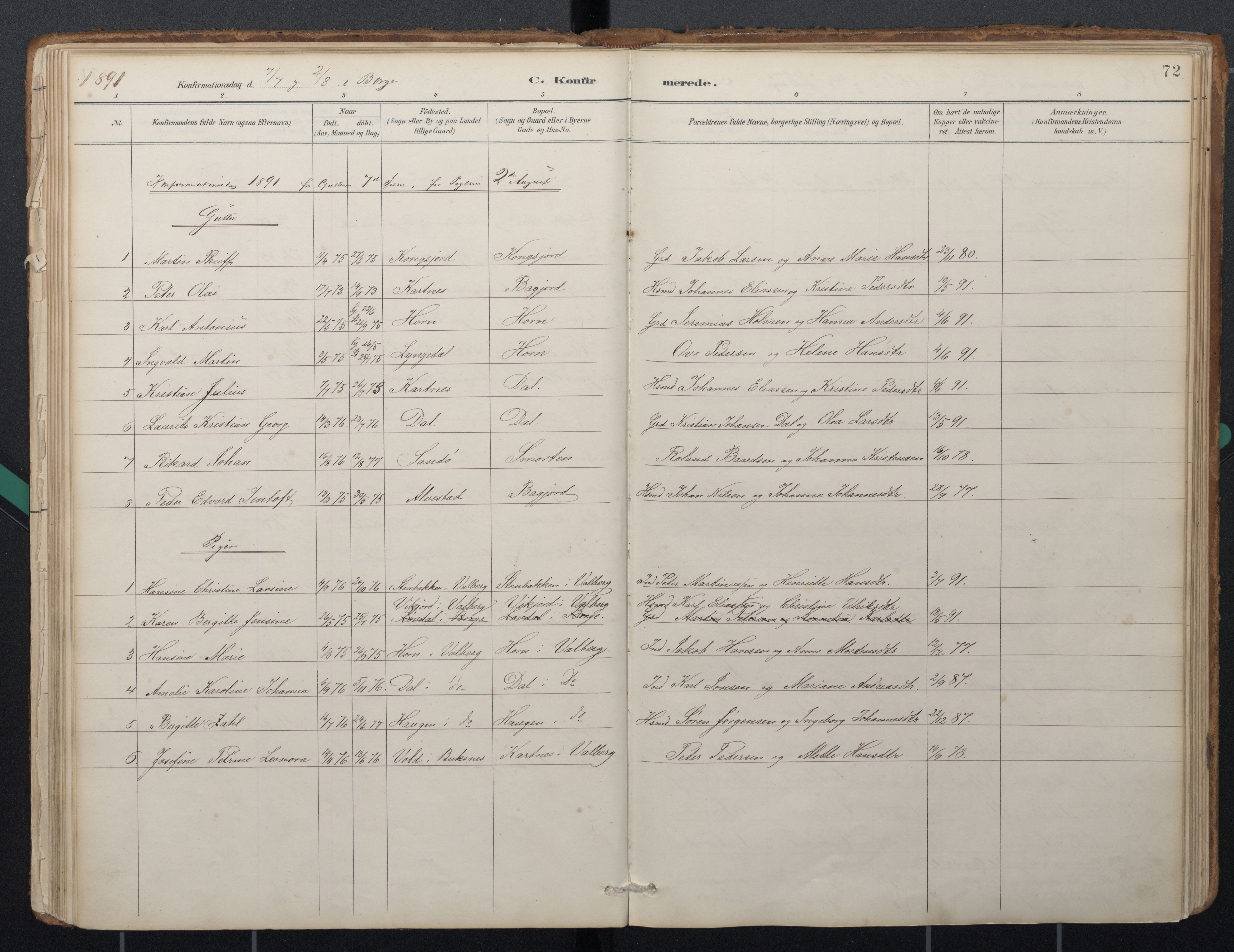 Ministerialprotokoller, klokkerbøker og fødselsregistre - Nordland, AV/SAT-A-1459/884/L1193: Parish register (official) no. 884A01, 1888-1905, p. 72