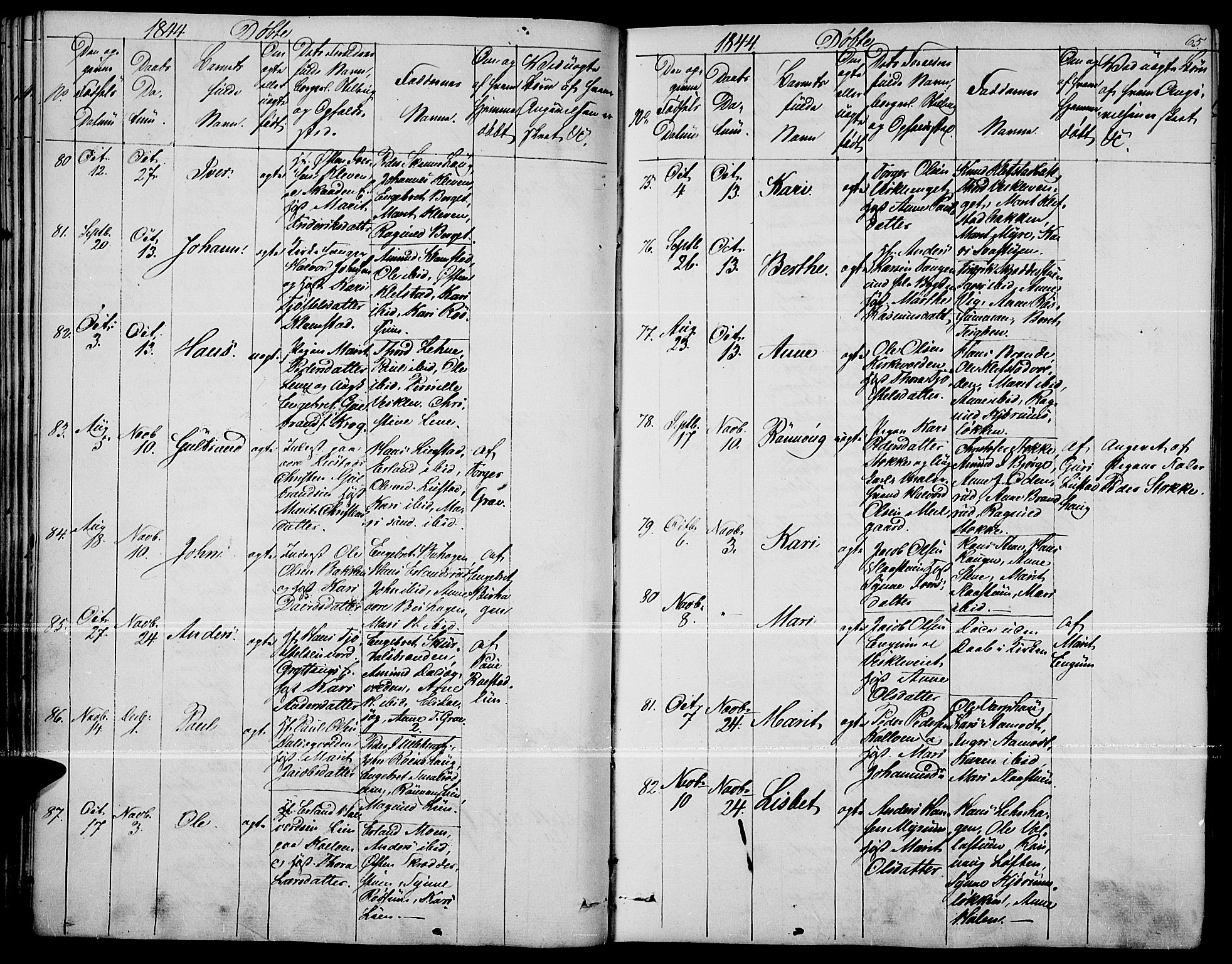 Fron prestekontor, AV/SAH-PREST-078/H/Ha/Haa/L0004: Parish register (official) no. 4, 1839-1848, p. 65