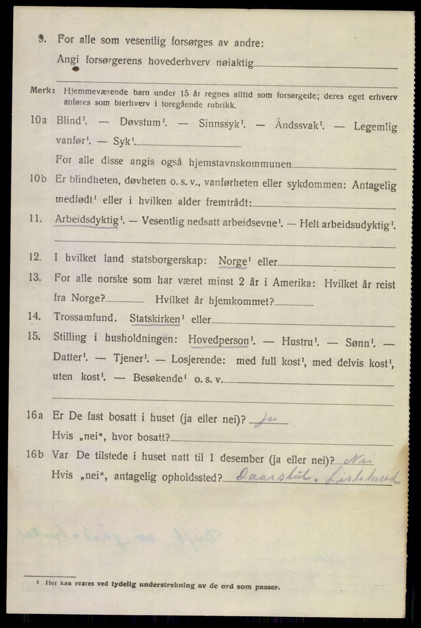 SAKO, 1920 census for Gransherad, 1920, p. 3131