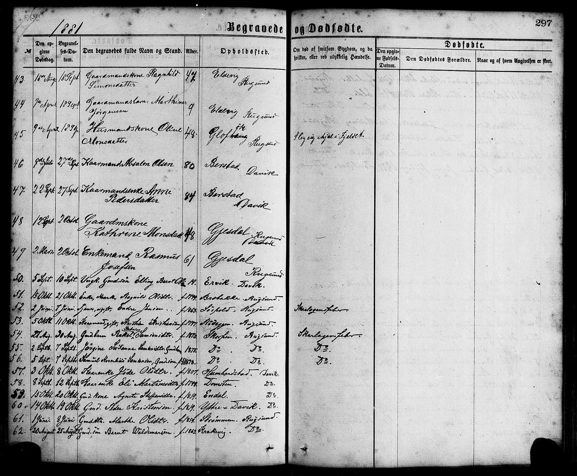 Davik sokneprestembete, AV/SAB-A-79701/H/Haa/Haaa/L0006: Parish register (official) no. A 6, 1867-1881, p. 297