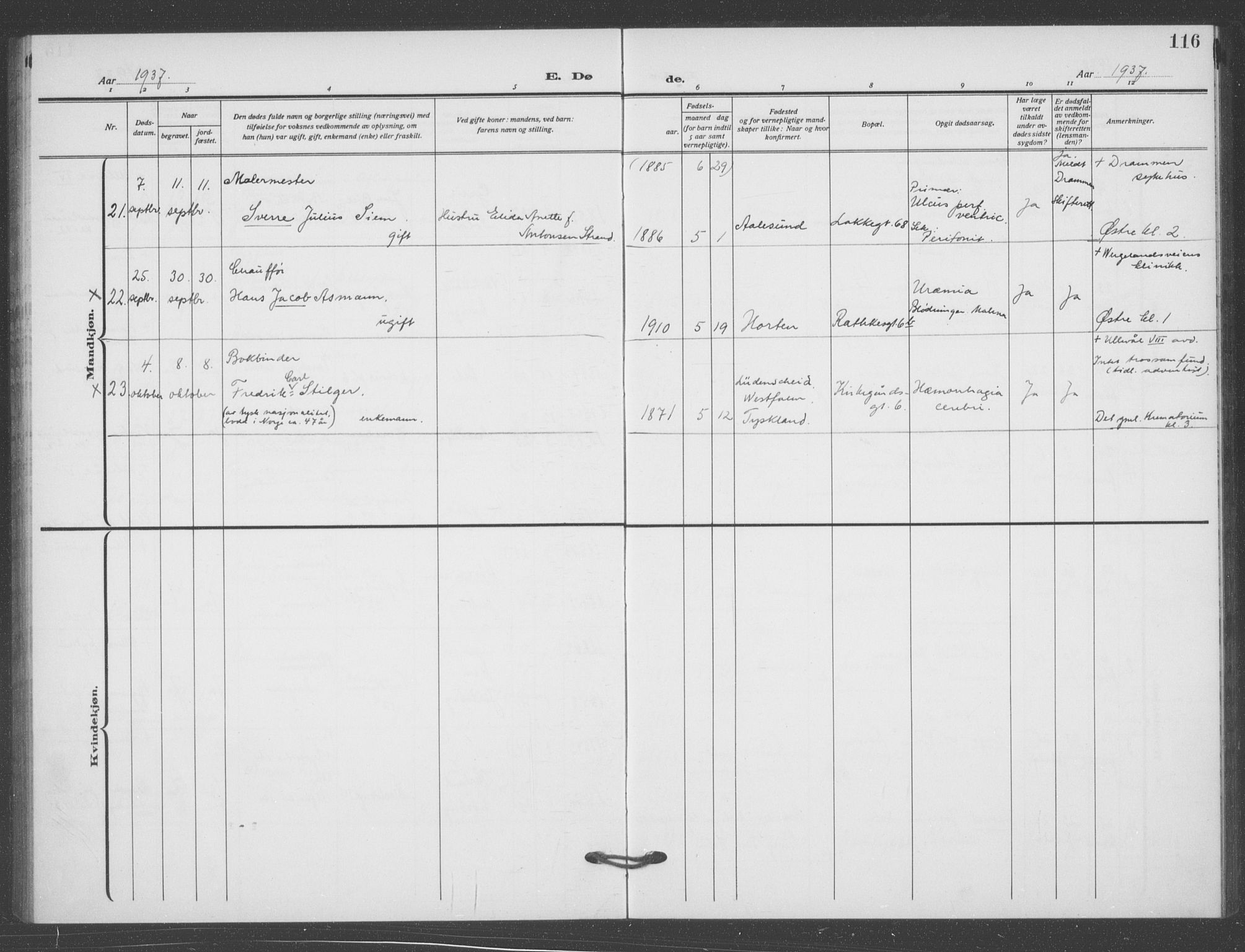 Matteus prestekontor Kirkebøker, SAO/A-10870/F/Fa/L0004: Parish register (official) no. 4, 1917-1938, p. 116