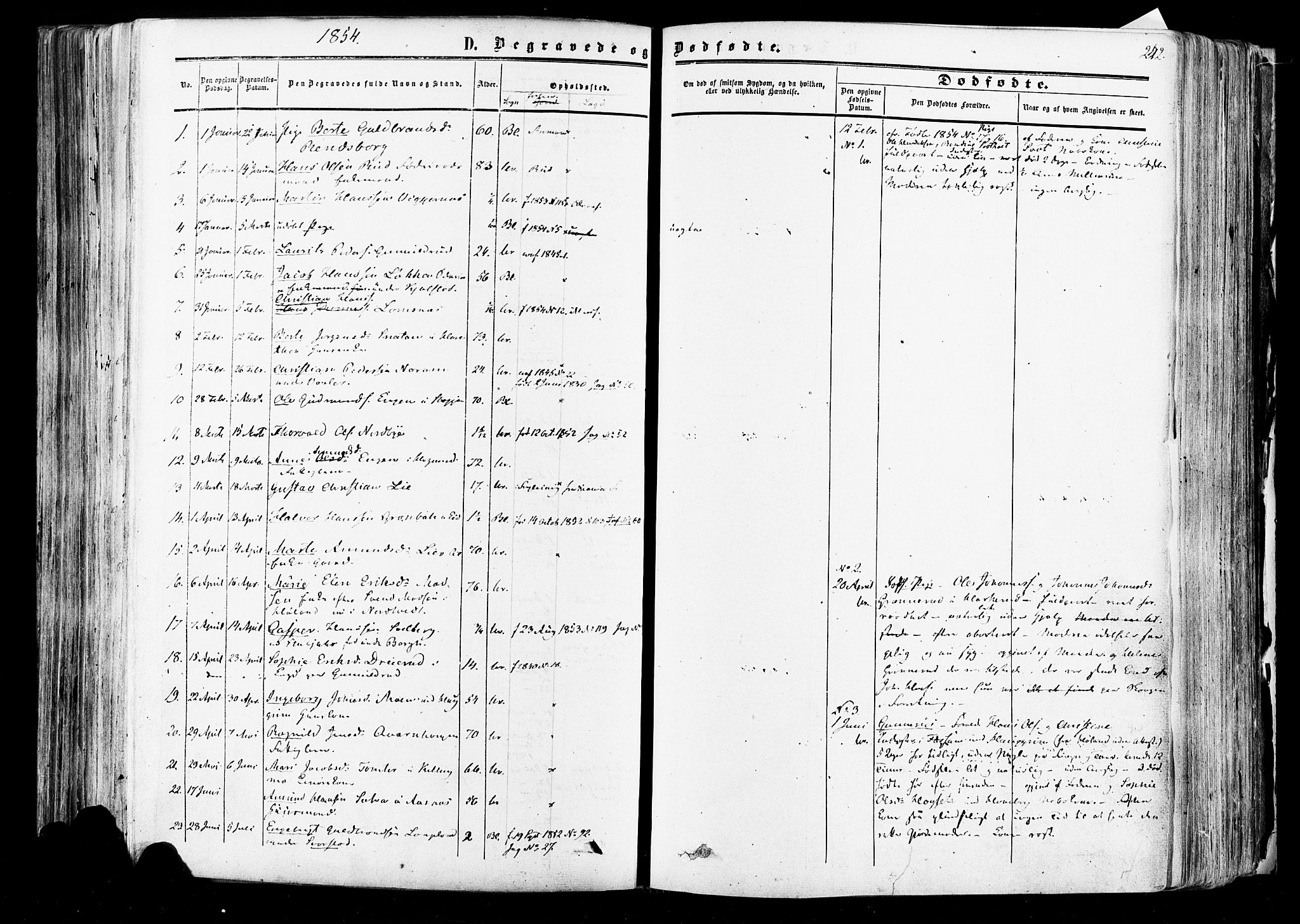 Aurskog prestekontor Kirkebøker, SAO/A-10304a/F/Fa/L0007: Parish register (official) no. I 7, 1854-1877, p. 242