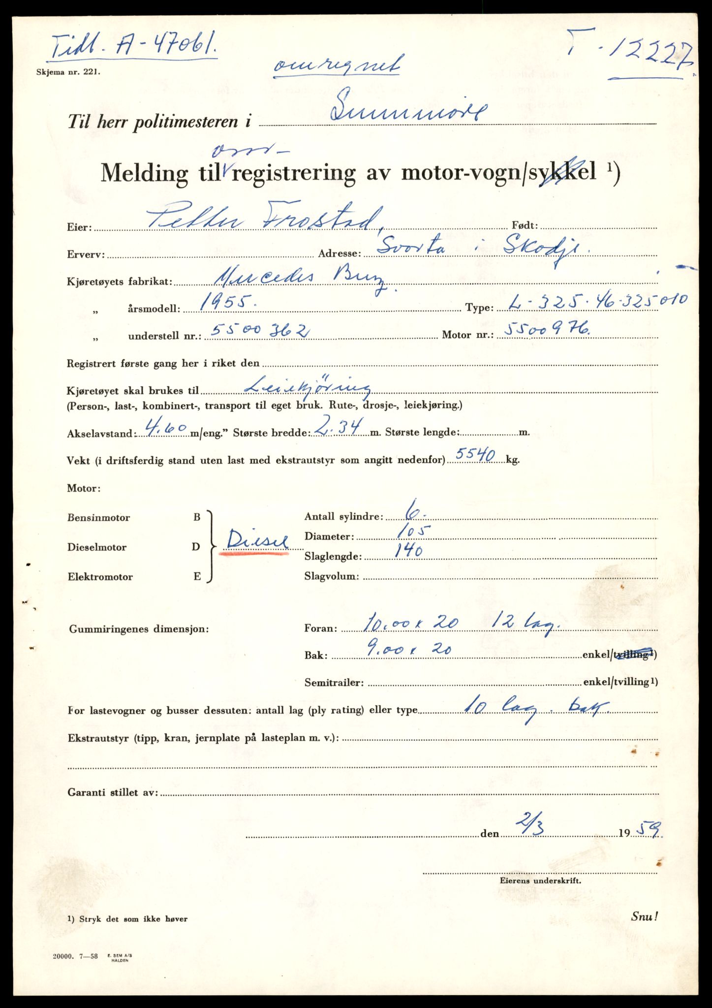 Møre og Romsdal vegkontor - Ålesund trafikkstasjon, AV/SAT-A-4099/F/Fe/L0033: Registreringskort for kjøretøy T 12151 - T 12474, 1927-1998, p. 1963