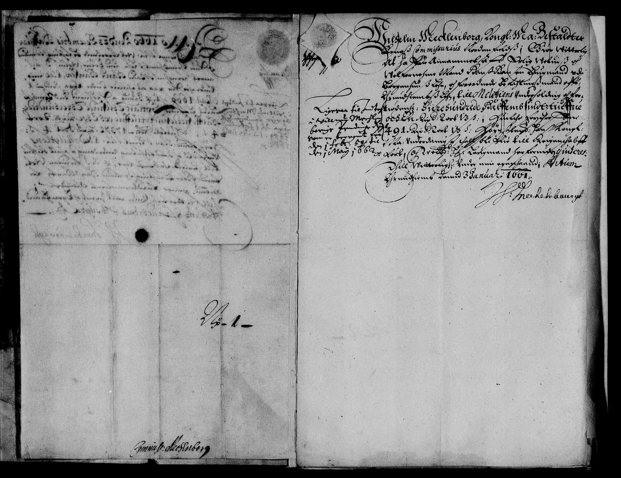 Rentekammeret inntil 1814, Reviderte regnskaper, Lensregnskaper, AV/RA-EA-5023/R/Rb/Rbw/L0145: Trondheim len, 1660-1662