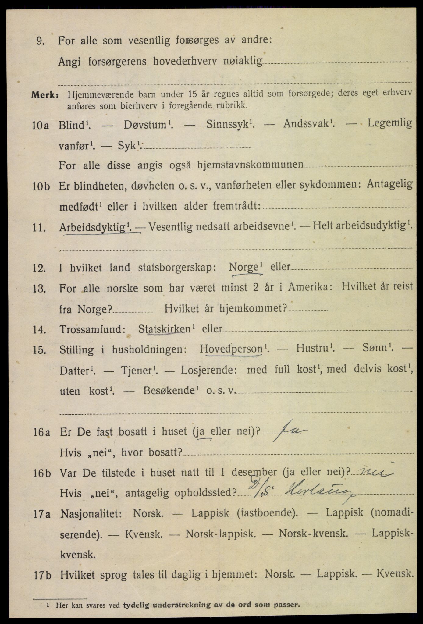 SAT, 1920 census for Vikna, 1920, p. 4628