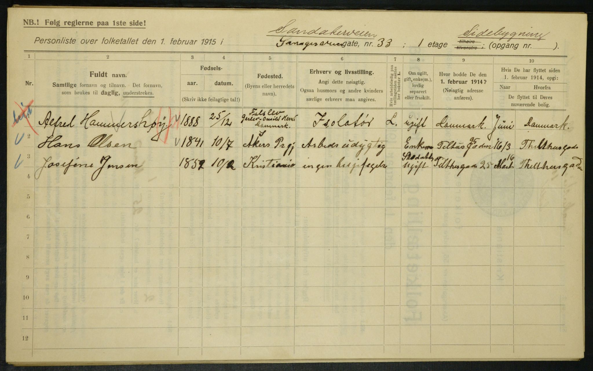 OBA, Municipal Census 1915 for Kristiania, 1915, p. 86670