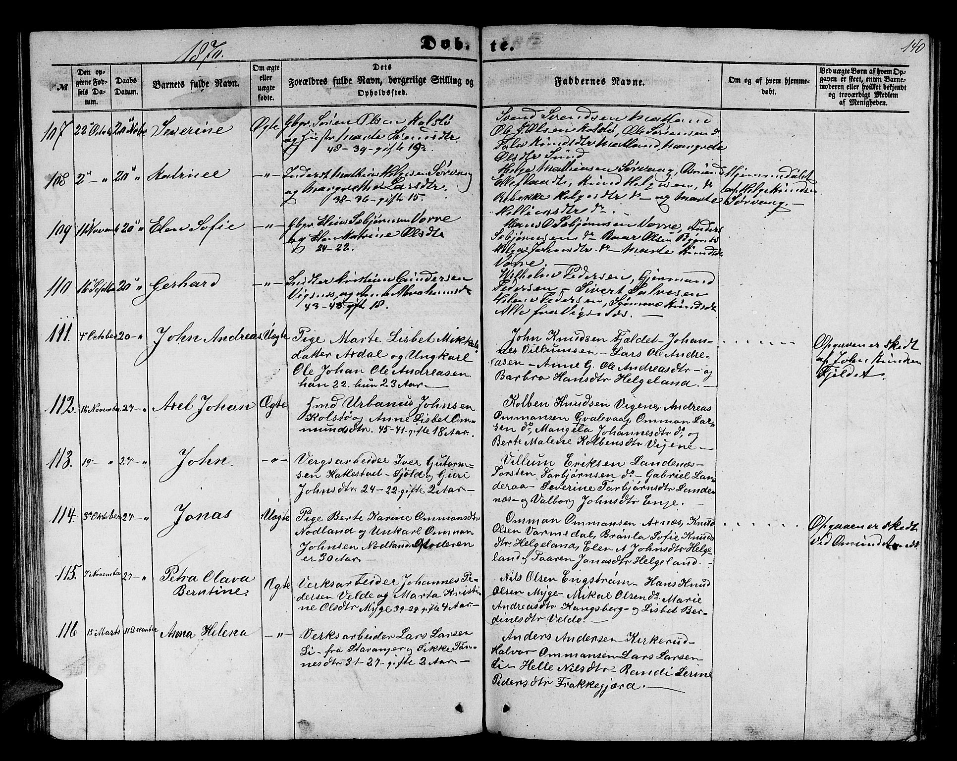 Avaldsnes sokneprestkontor, SAST/A -101851/H/Ha/Hab/L0003: Parish register (copy) no. B 3, 1857-1871, p. 140