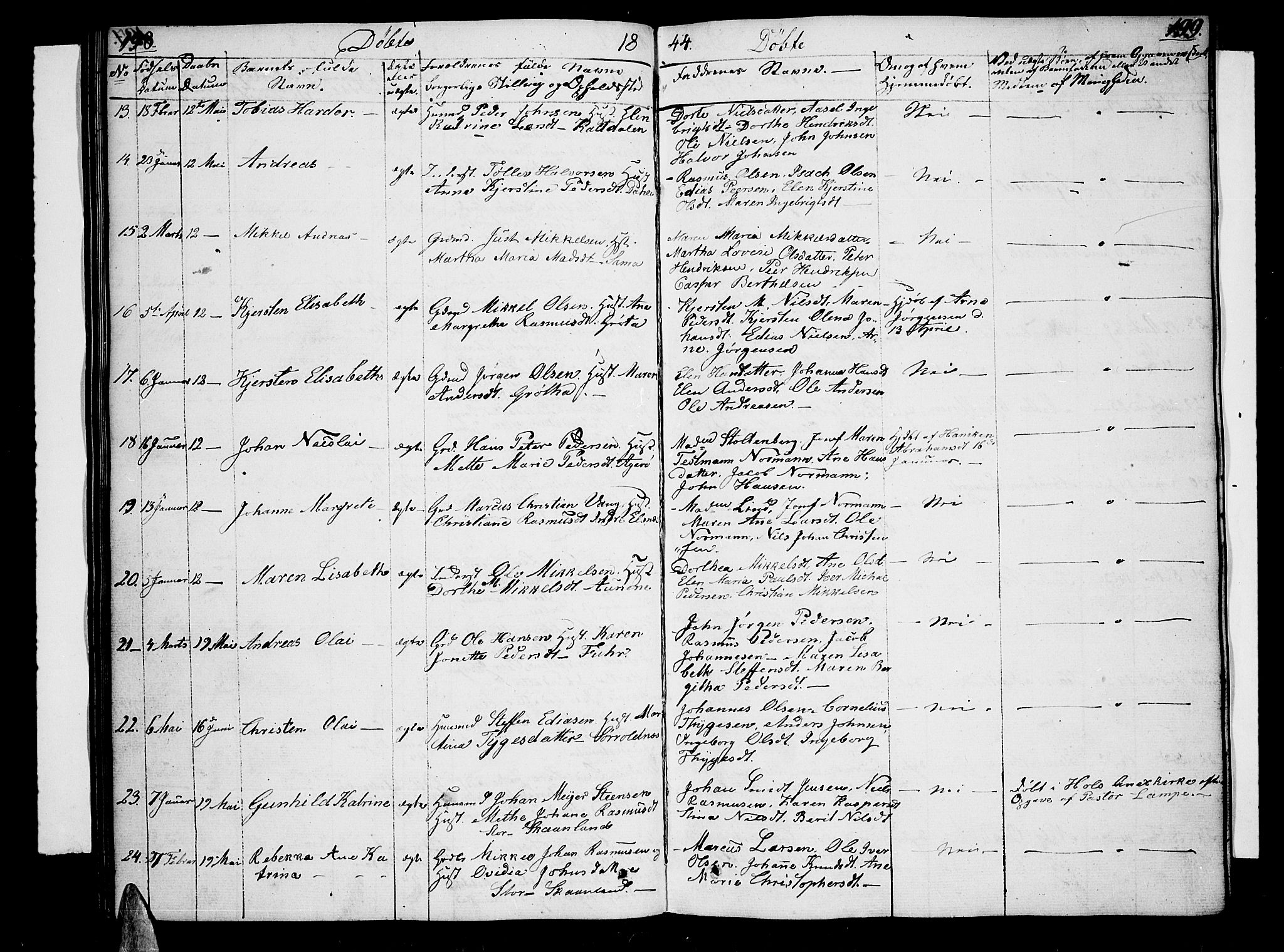Trondenes sokneprestkontor, AV/SATØ-S-1319/H/Hb/L0005klokker: Parish register (copy) no. 5, 1834-1845, p. 198-199