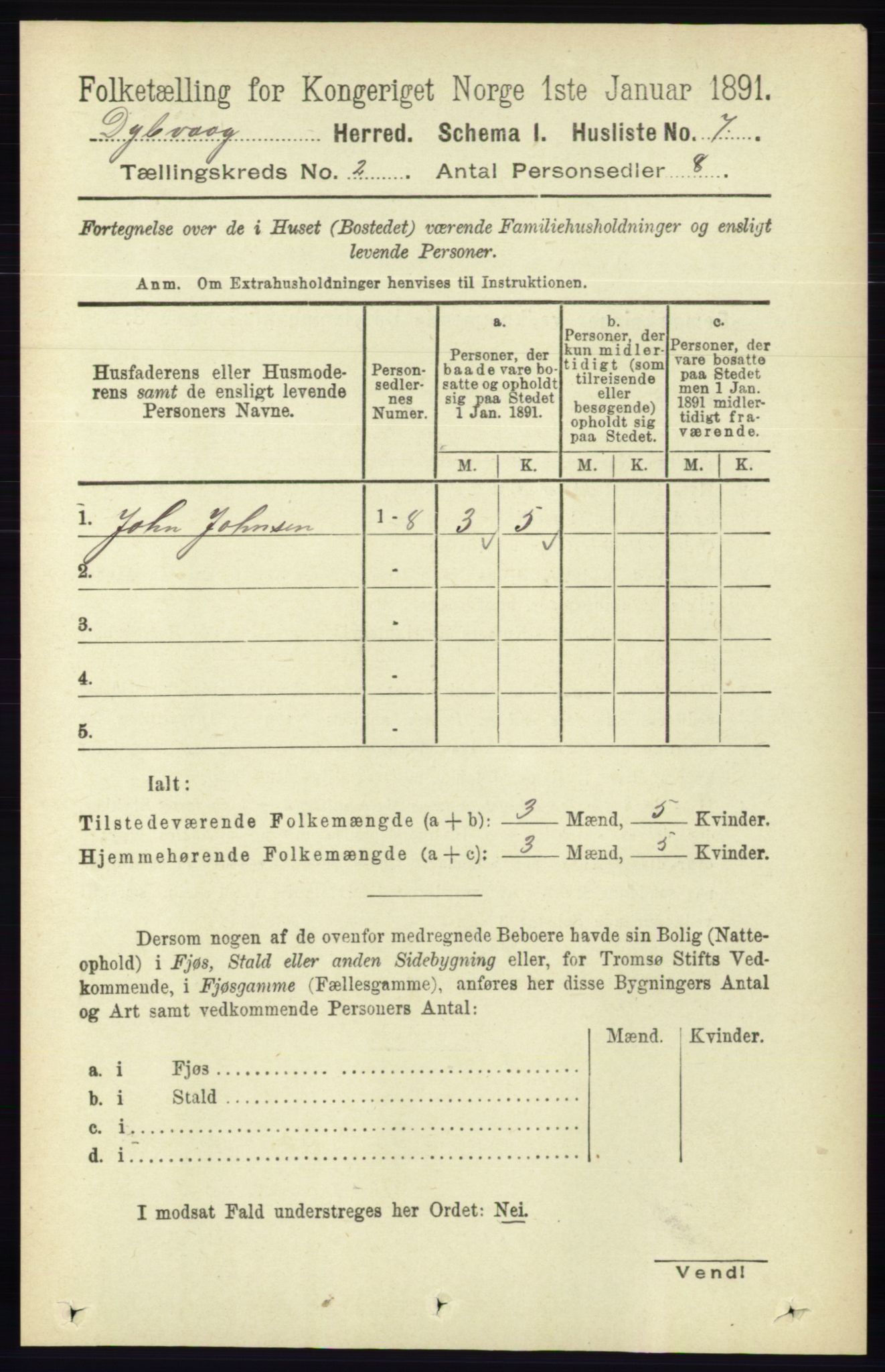 RA, 1891 census for 0915 Dypvåg, 1891, p. 474