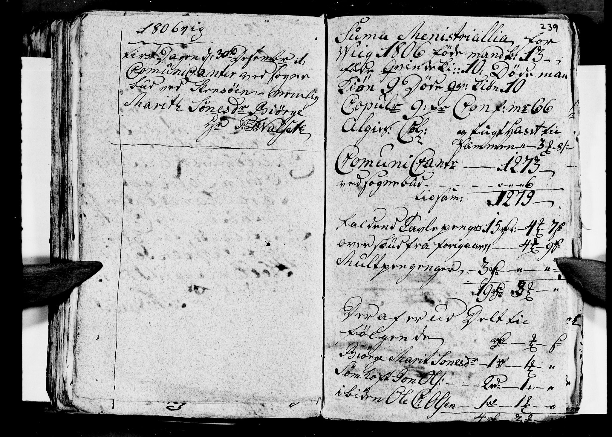 Ministerialprotokoller, klokkerbøker og fødselsregistre - Nordland, AV/SAT-A-1459/812/L0184: Parish register (copy) no. 812C02, 1793-1809, p. 239