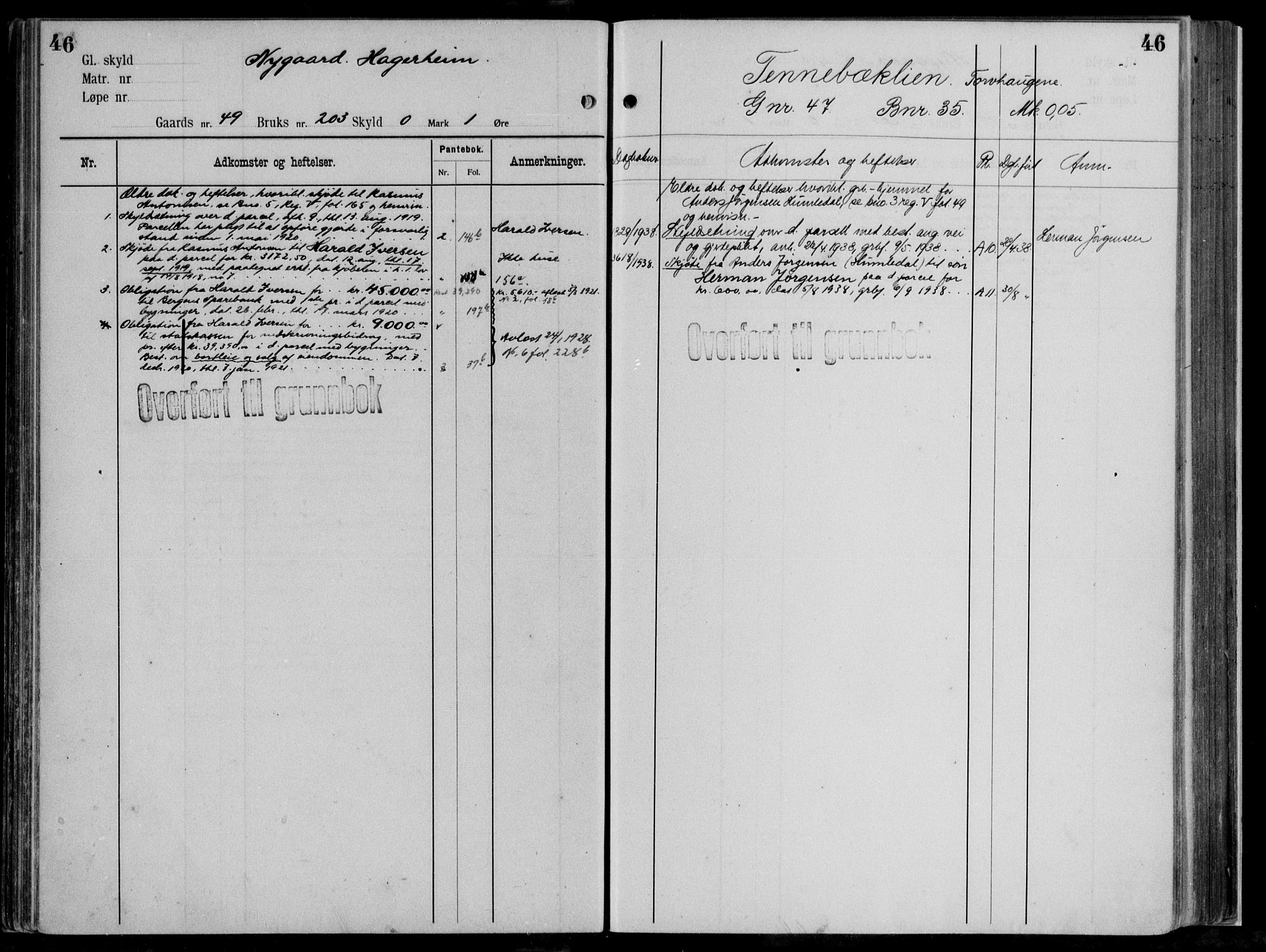 Midhordland sorenskriveri, AV/SAB-A-3001/1/G/Ga/Gab/L0111: Mortgage register no. II.A.b.111, p. 46