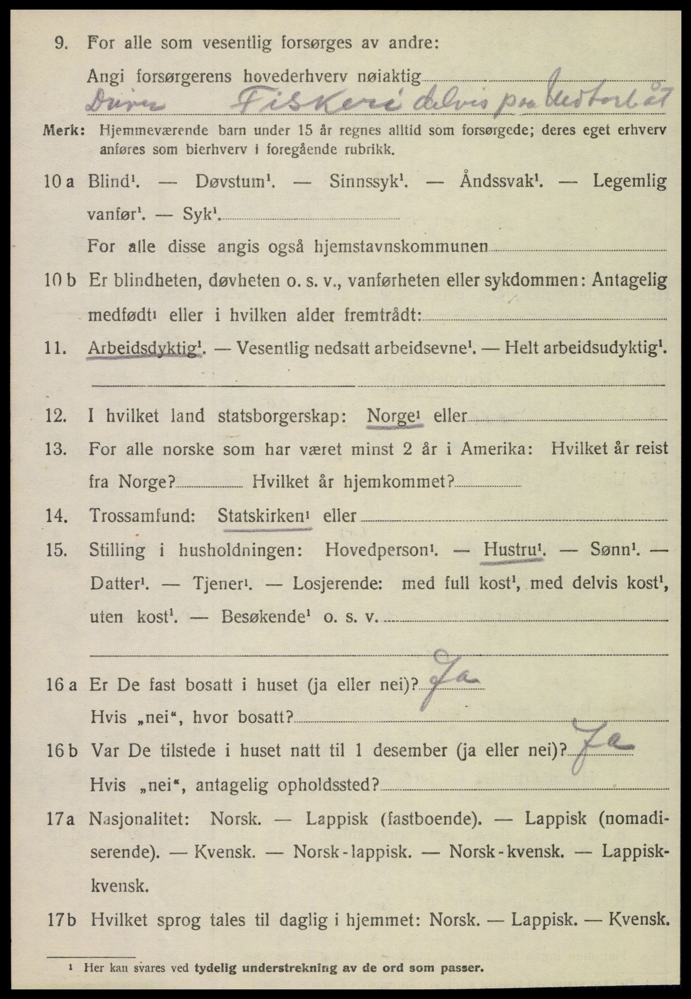 SAT, 1920 census for Lurøy, 1920, p. 1798