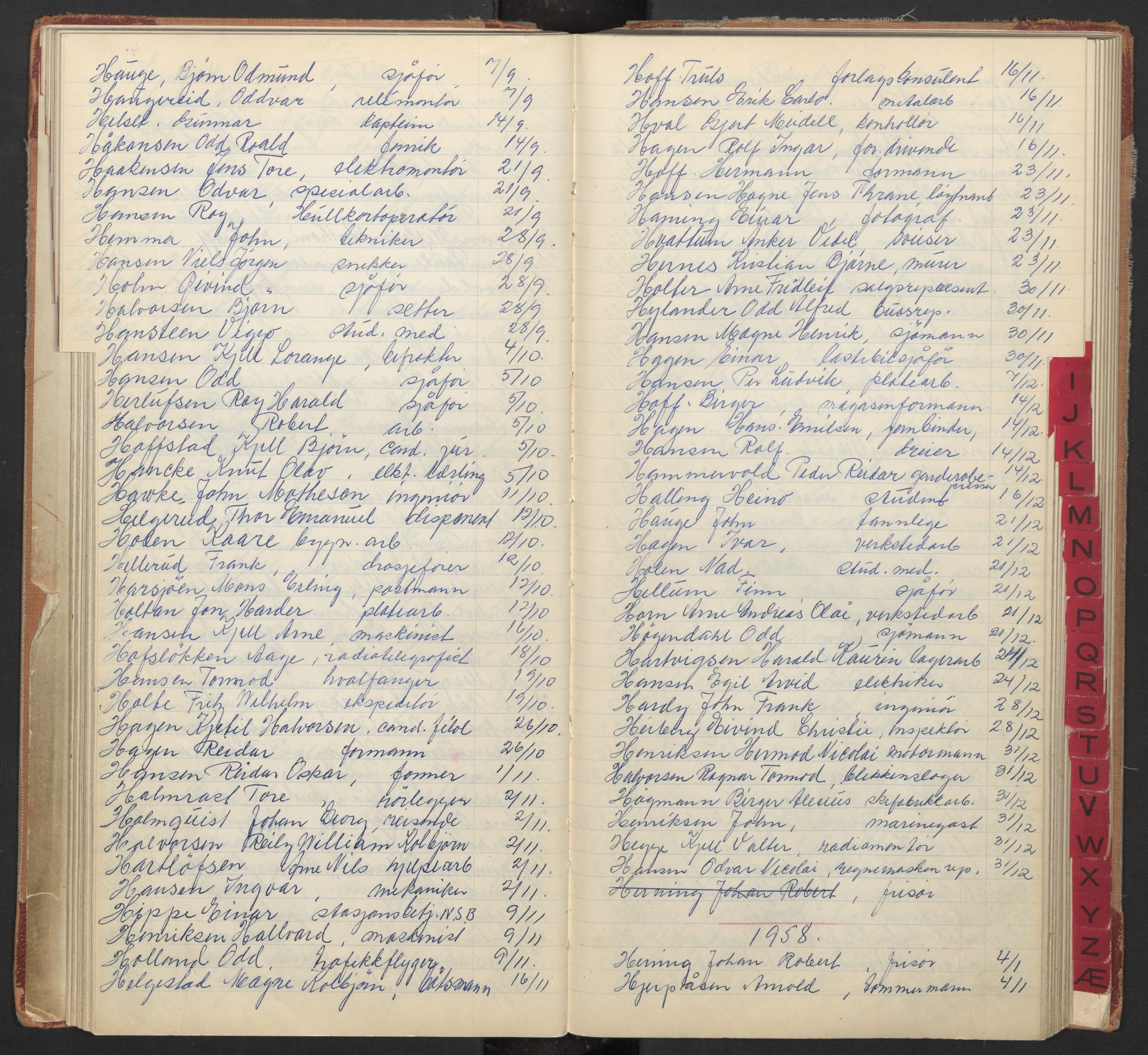 Oslo byfogd avd. I, AV/SAO-A-10220/L/La/L0009: Vigselsregister, 1955-1958, p. 57