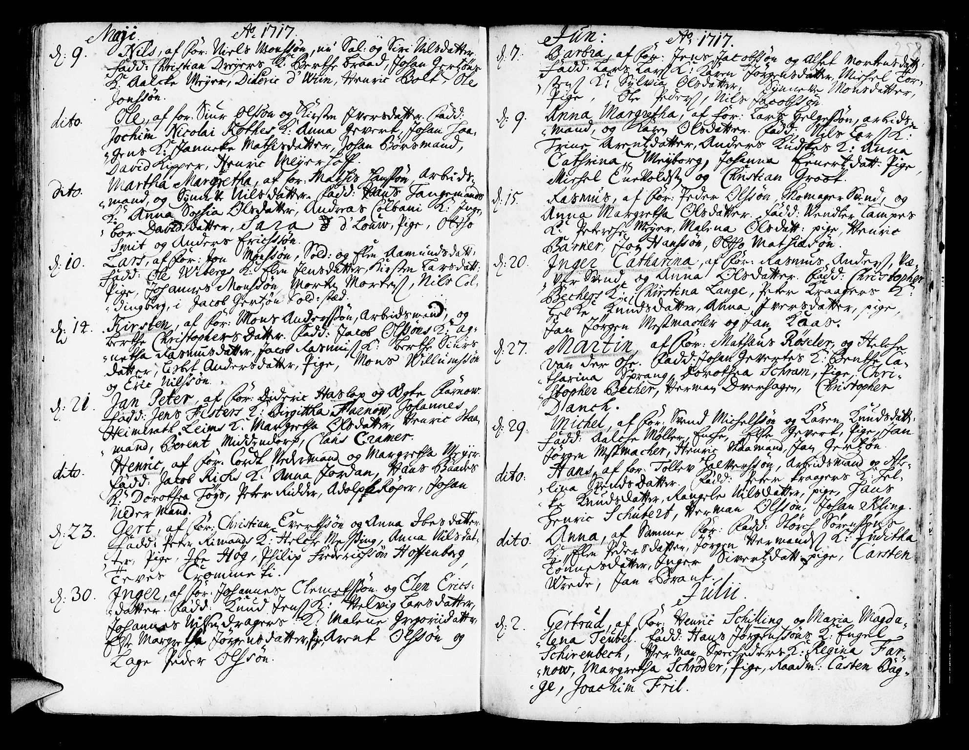 Korskirken sokneprestembete, SAB/A-76101/H/Haa/L0003: Parish register (official) no. A 3, 1698-1719, p. 258