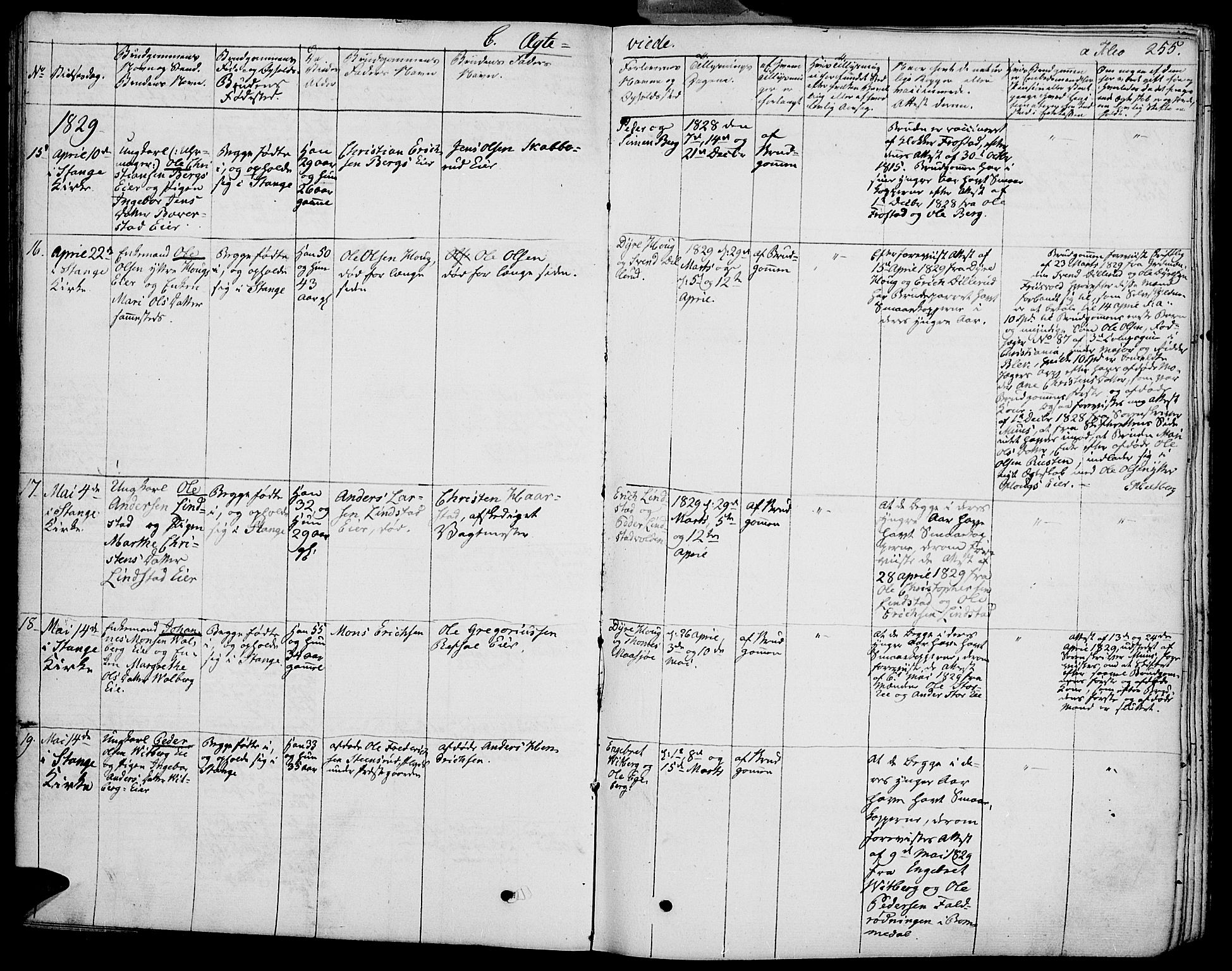 Stange prestekontor, AV/SAH-PREST-002/K/L0009: Parish register (official) no. 9, 1826-1835, p. 255