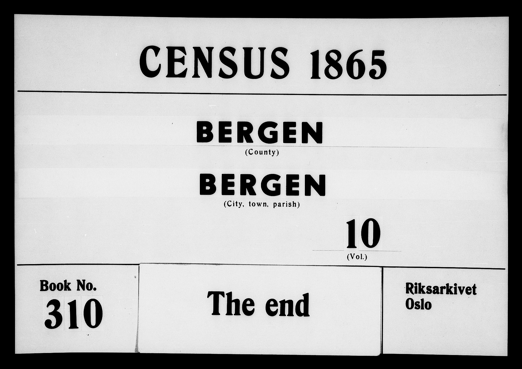 RA, 1865 census for Bergen, 1865, p. 5100