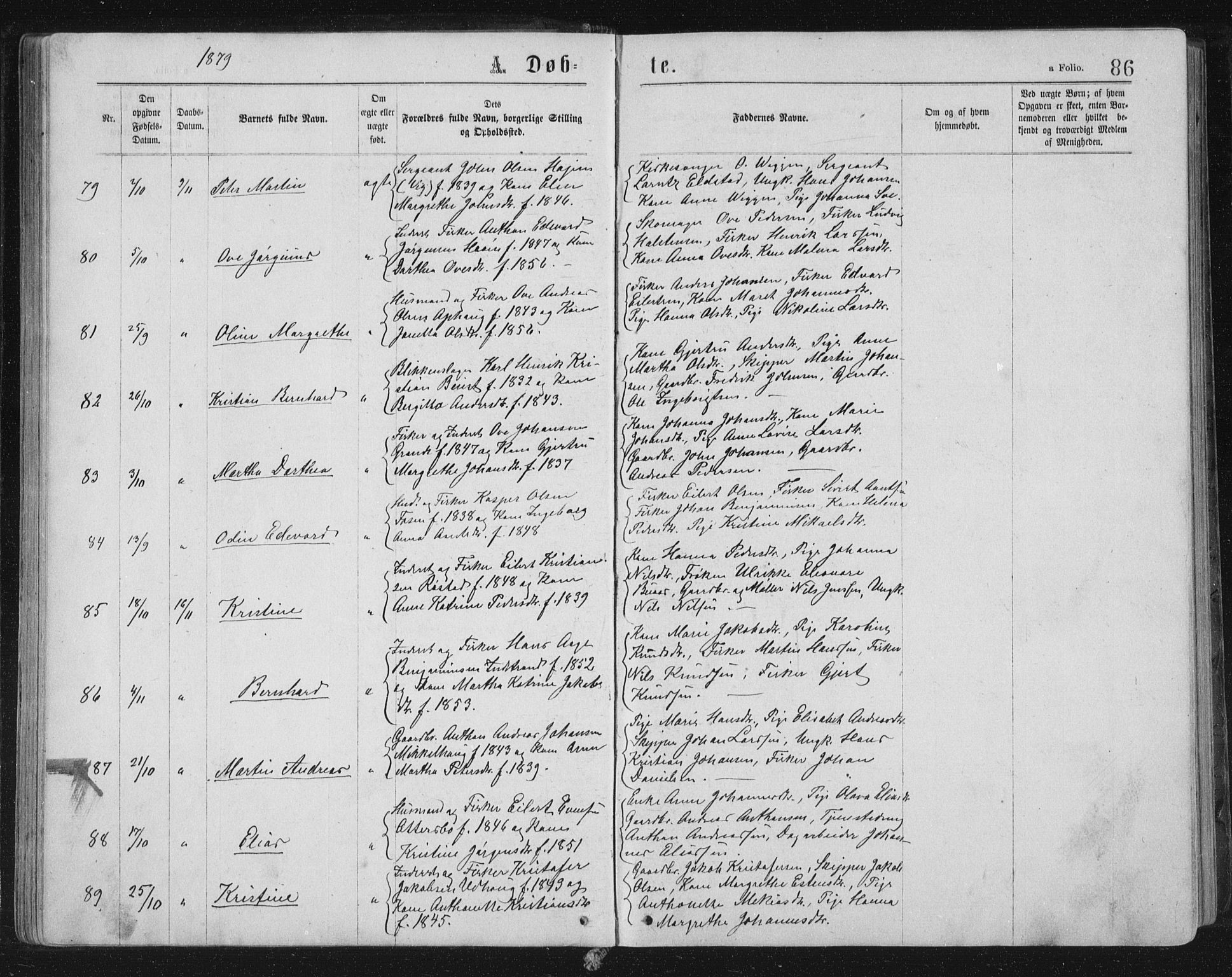 Ministerialprotokoller, klokkerbøker og fødselsregistre - Sør-Trøndelag, SAT/A-1456/659/L0745: Parish register (copy) no. 659C02, 1869-1892, p. 86