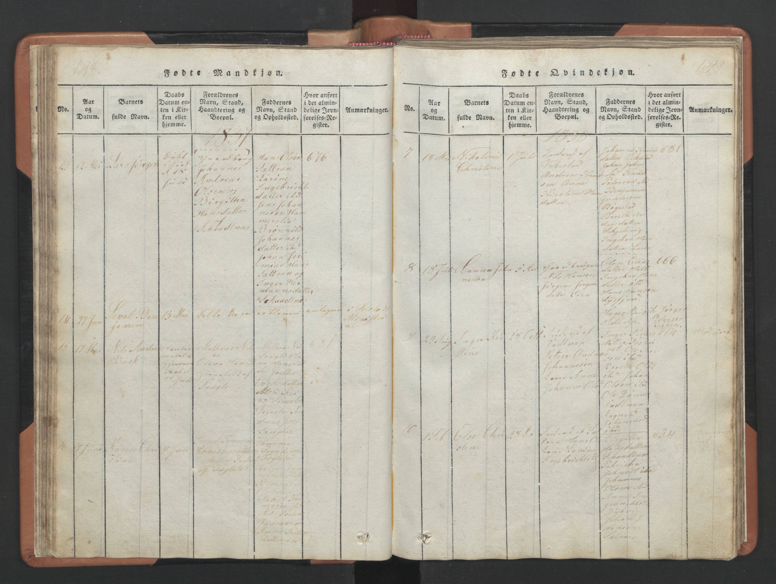 Ministerialprotokoller, klokkerbøker og fødselsregistre - Nordland, AV/SAT-A-1459/810/L0157: Parish register (copy) no. 810C01, 1819-1842, p. 148-149