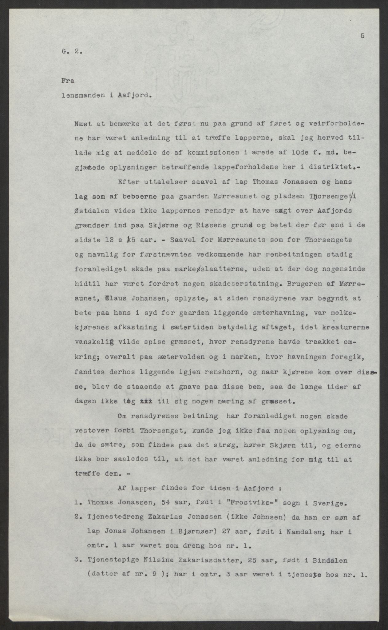 Landbruksdepartementet, Kontorer for reindrift og ferskvannsfiske, RA/S-1247/2/E/Eb/L0014: Lappekommisjonen, 1885-1890, p. 617