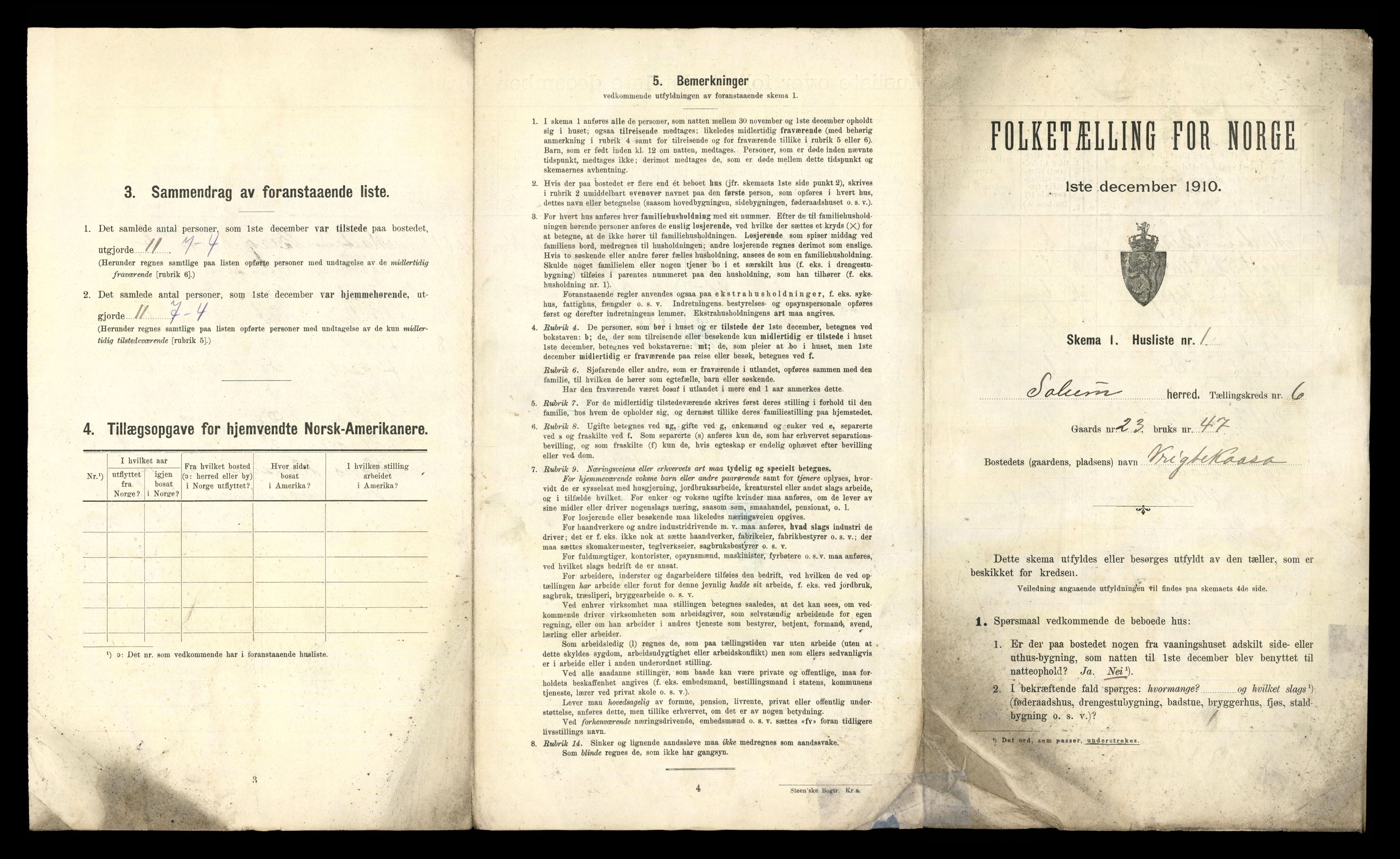 RA, 1910 census for Solum, 1910, p. 1867