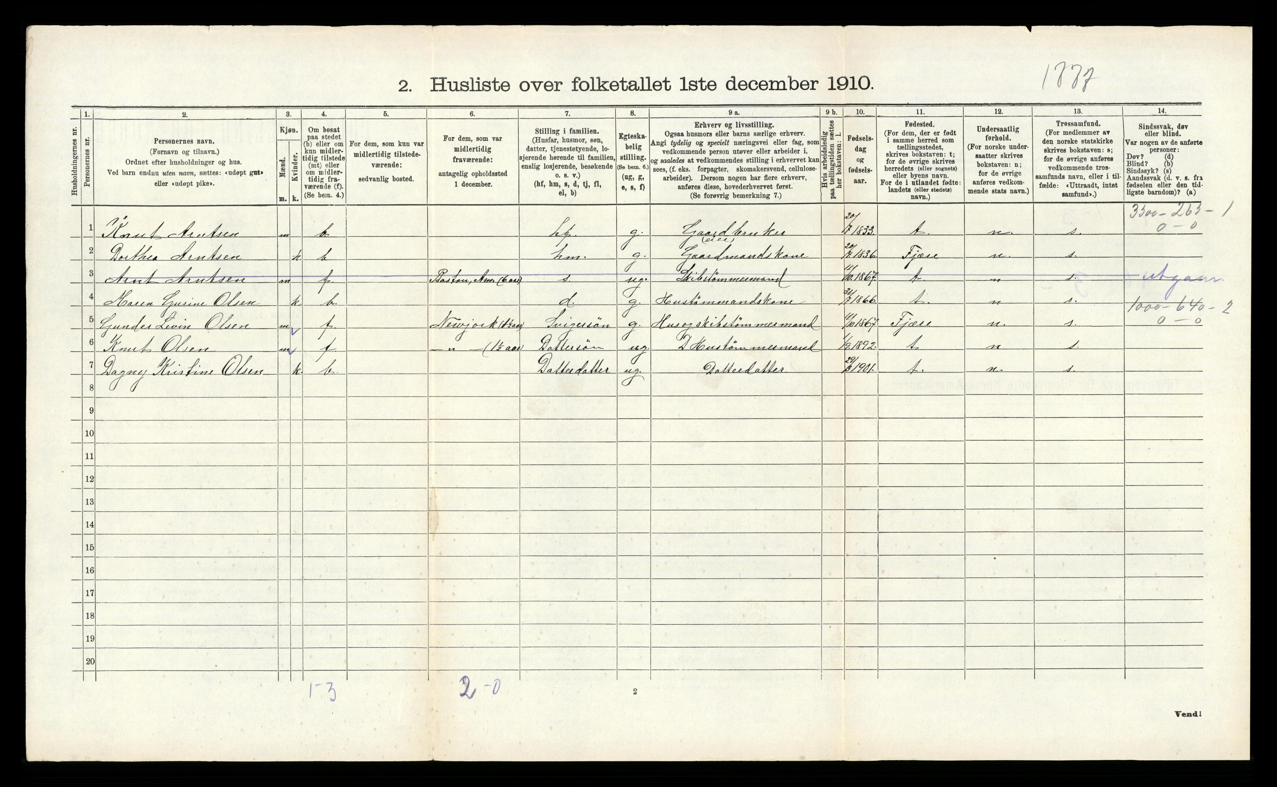 RA, 1910 census for Øyestad, 1910, p. 671