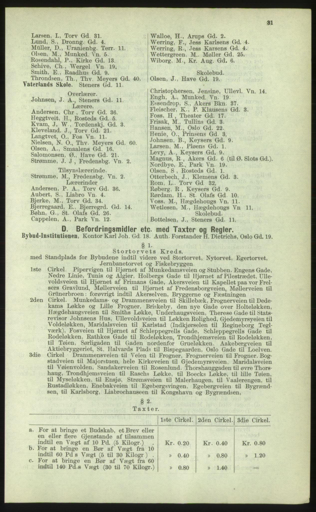 Kristiania/Oslo adressebok, PUBL/-, 1884, p. 31