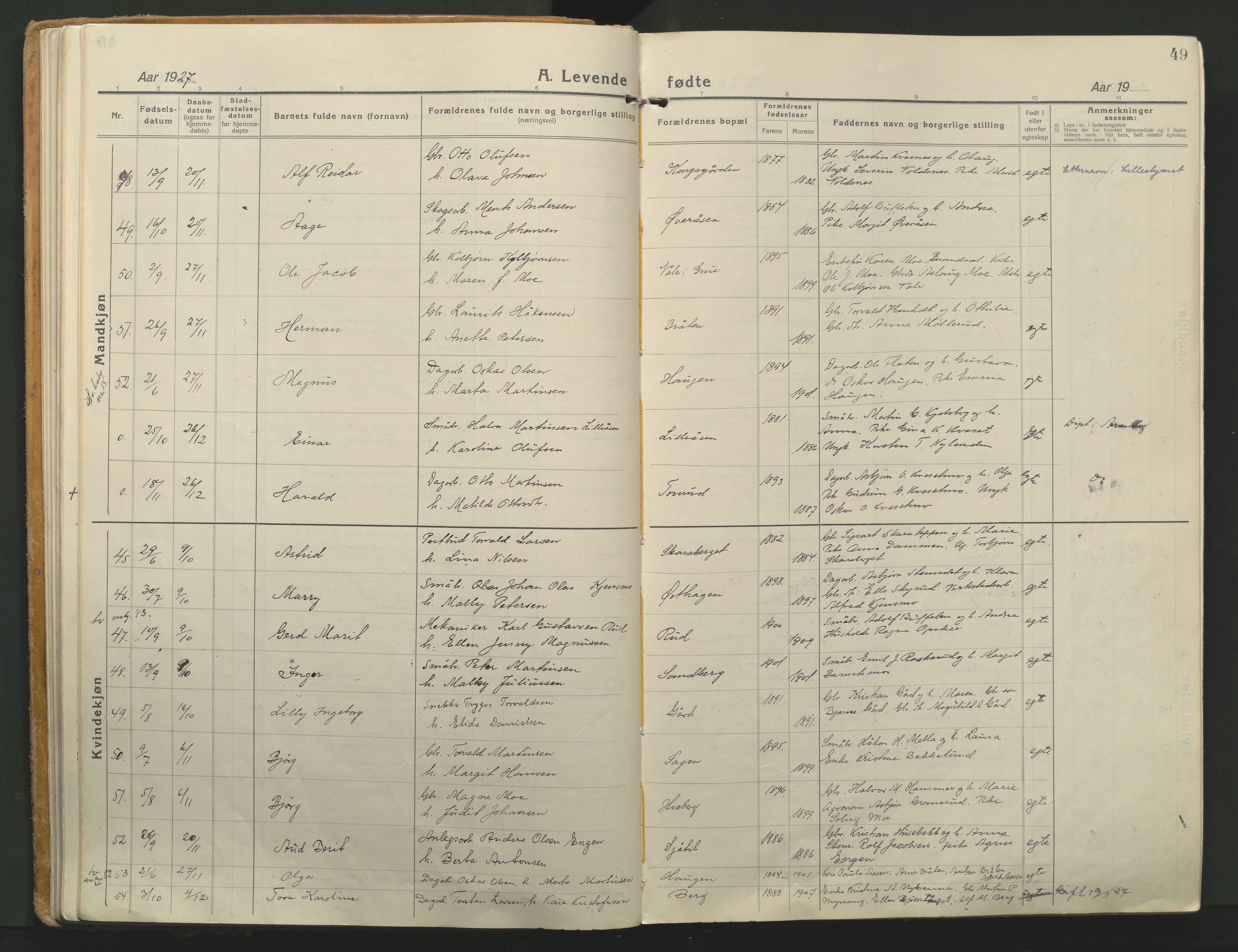 Grue prestekontor, AV/SAH-PREST-036/H/Ha/Haa/L0018: Parish register (official) no. 18, 1923-1940, p. 49