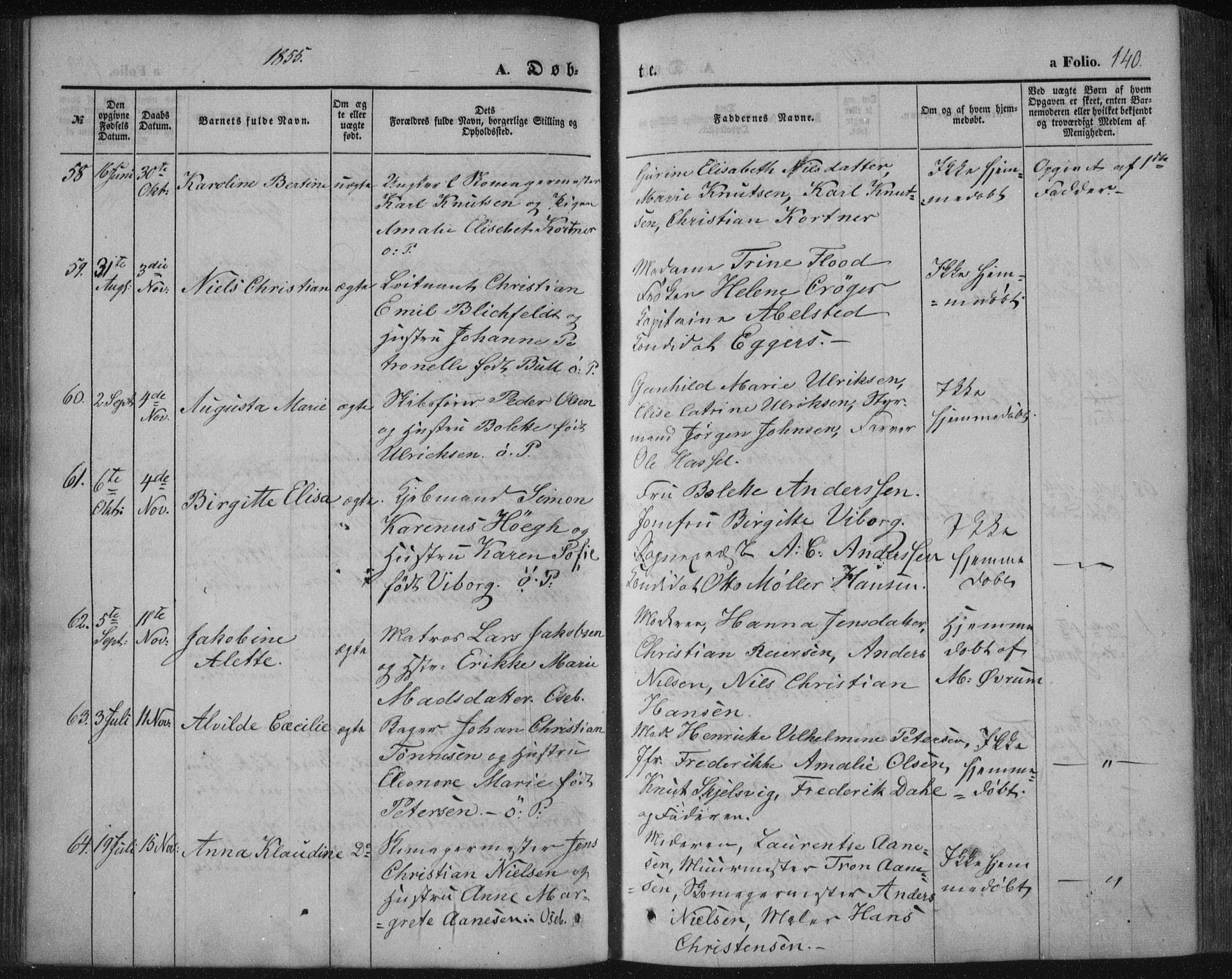 Porsgrunn kirkebøker , SAKO/A-104/F/Fa/L0006: Parish register (official) no. 6, 1841-1857, p. 140