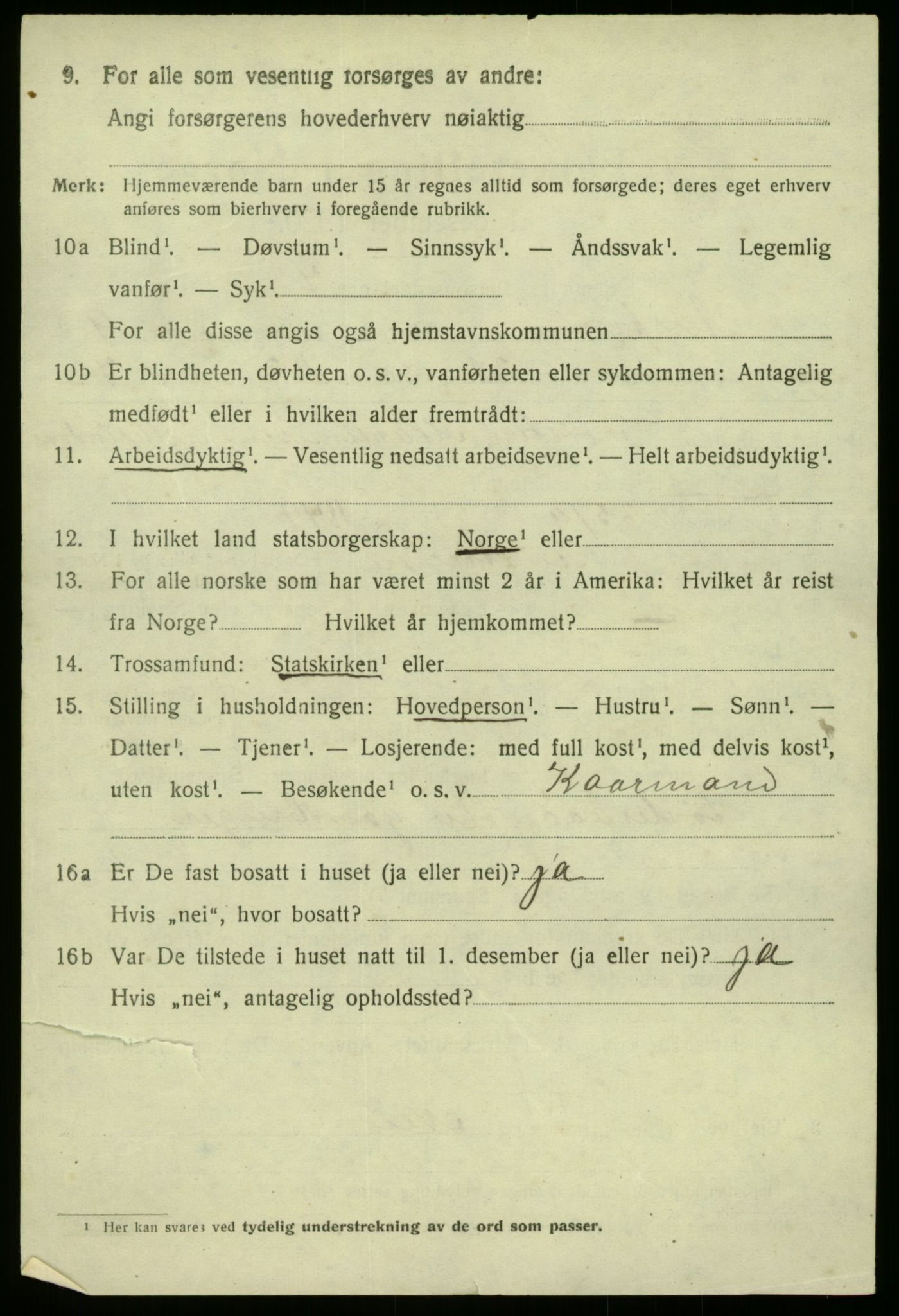 SAB, 1920 census for Austrheim, 1920, p. 3467