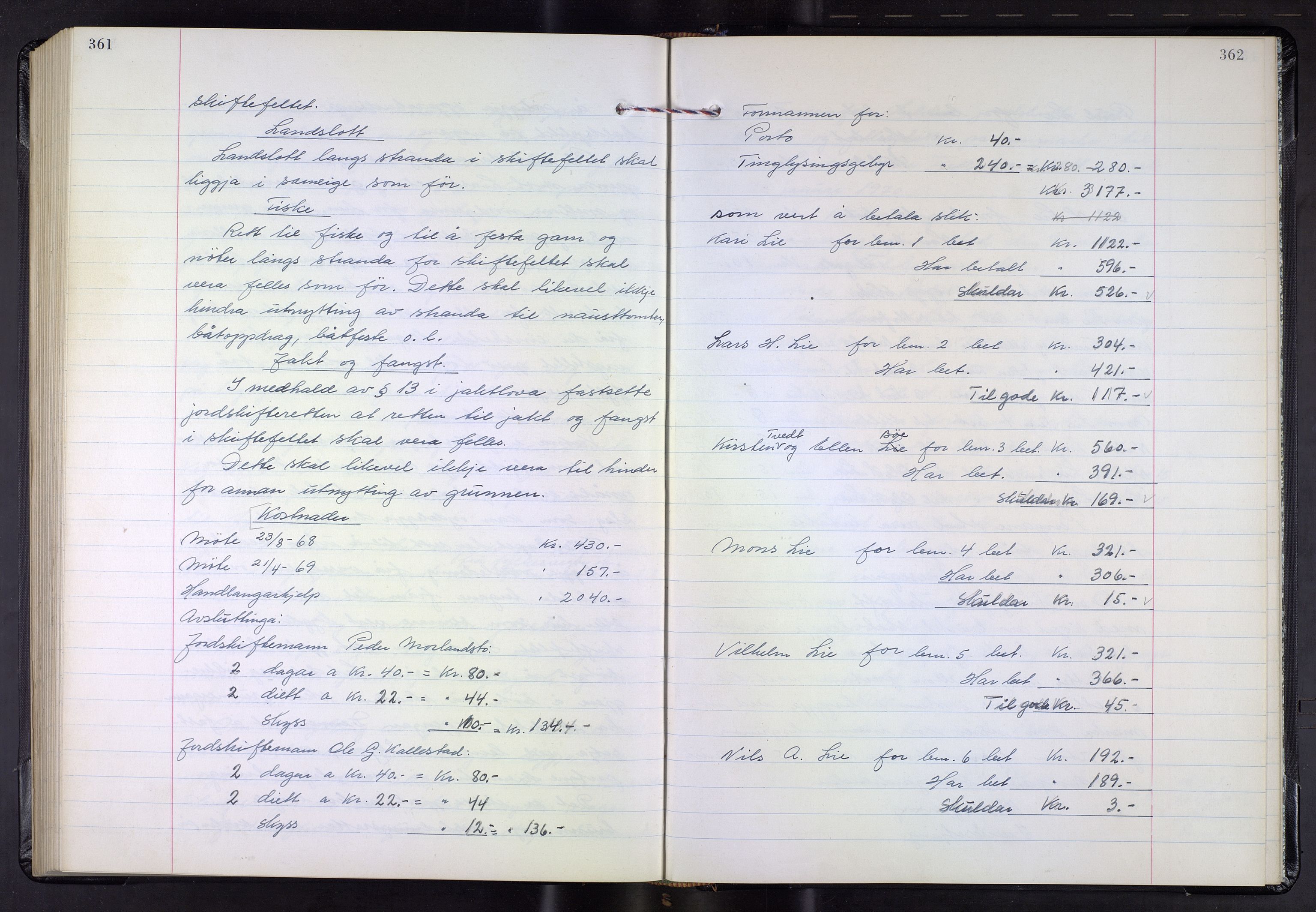 Hordaland jordskiftedøme - III Midhordland jordskiftedistrikt, AV/SAB-A-7001/A/Aa/L0037: Forhandlingsprotokoll, 1965-1970, p. 361-362