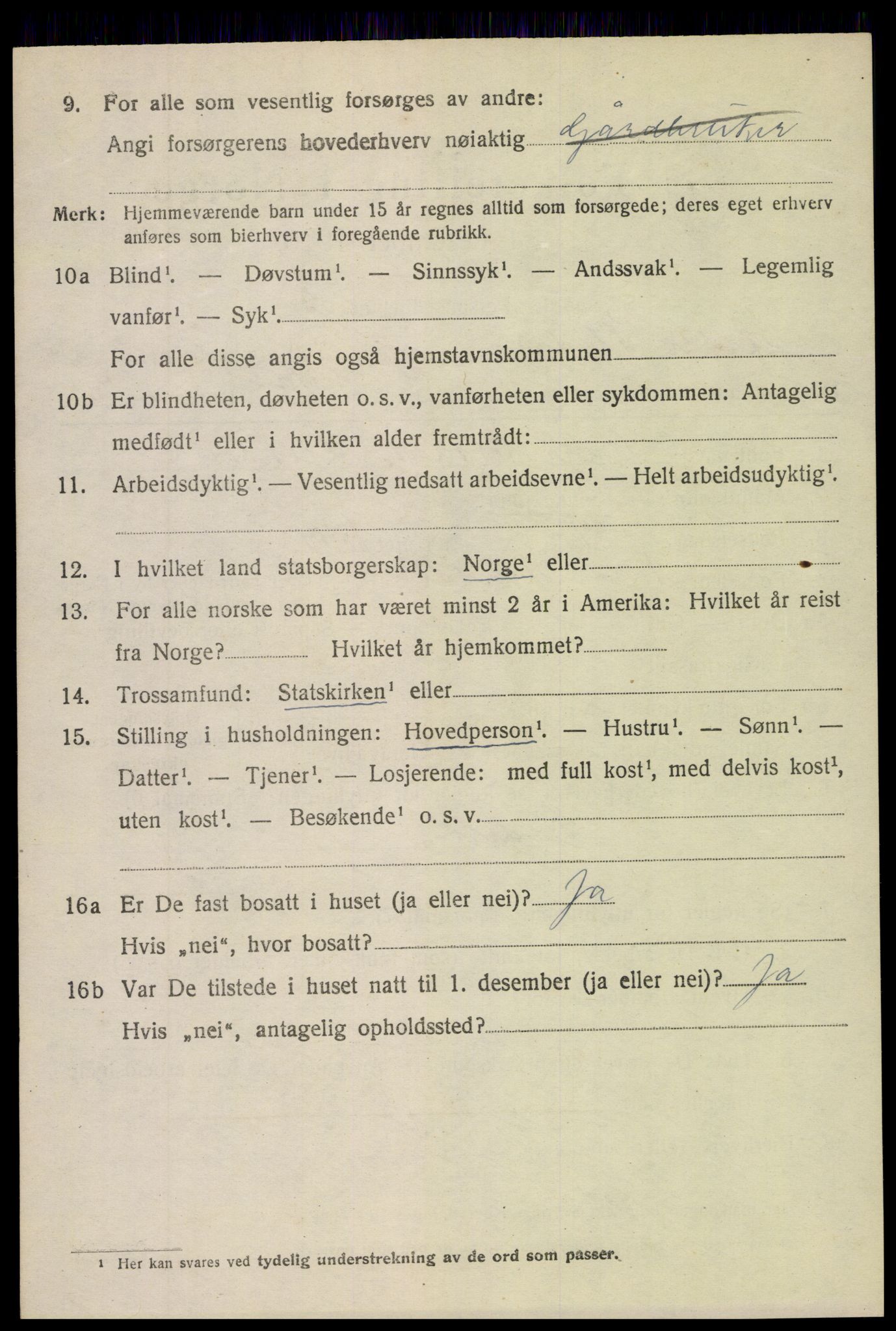 SAH, 1920 census for Øystre Slidre, 1920, p. 5880
