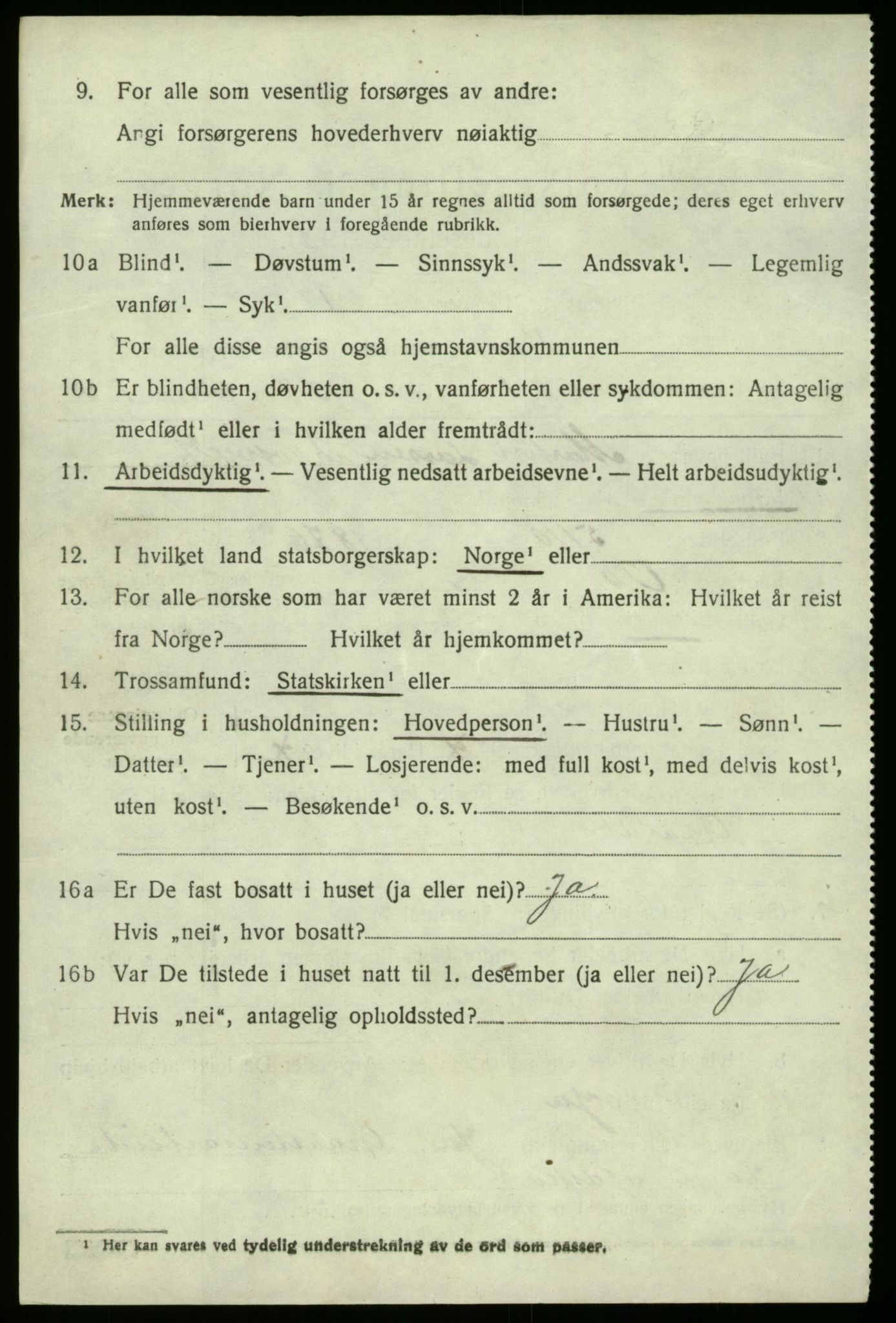 SAB, 1920 census for Haus, 1920, p. 2500